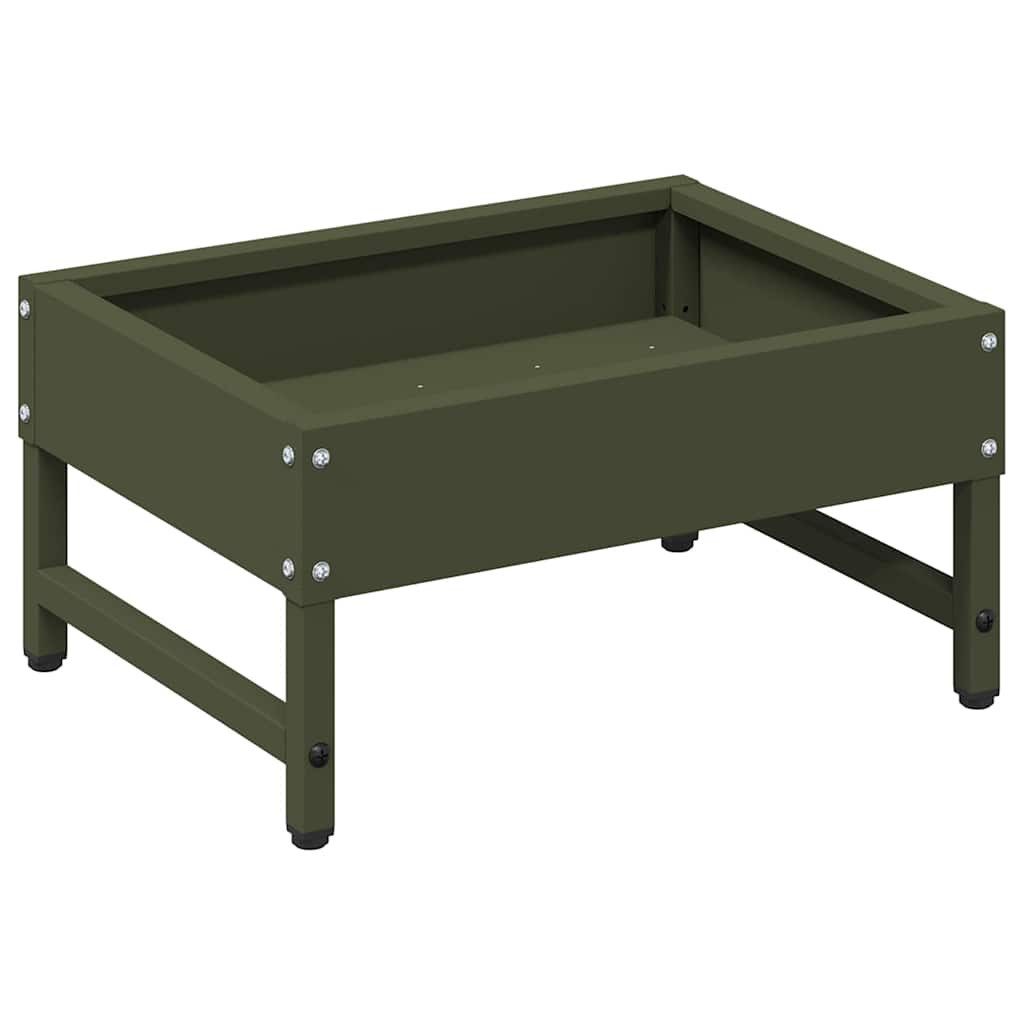 vidaXL Futterspender Vogel-Feeder Olive Grün 34 x 26 x 16 cm Kaltgewalzter Stahl