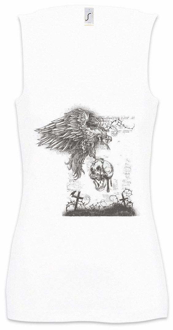 Tanktop Cemetery Vulture Skull Ärmelloses Damen T-Shirt Skull Skulls Schädel