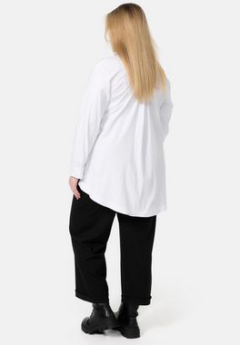 Kekoo Langarmbluse Klssische Bluse in A-Linie mit Elasthan 'Essential'