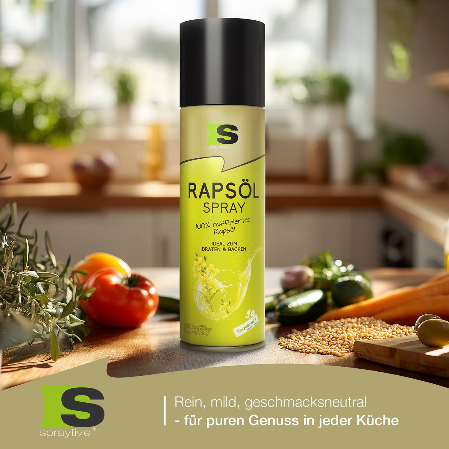 Spraytive Speiseöl 1 x 400ml Rapsöl Spray - Ölspray zum Kochen, Backen & für Salate, Made in Germany – Bild 5 von 5