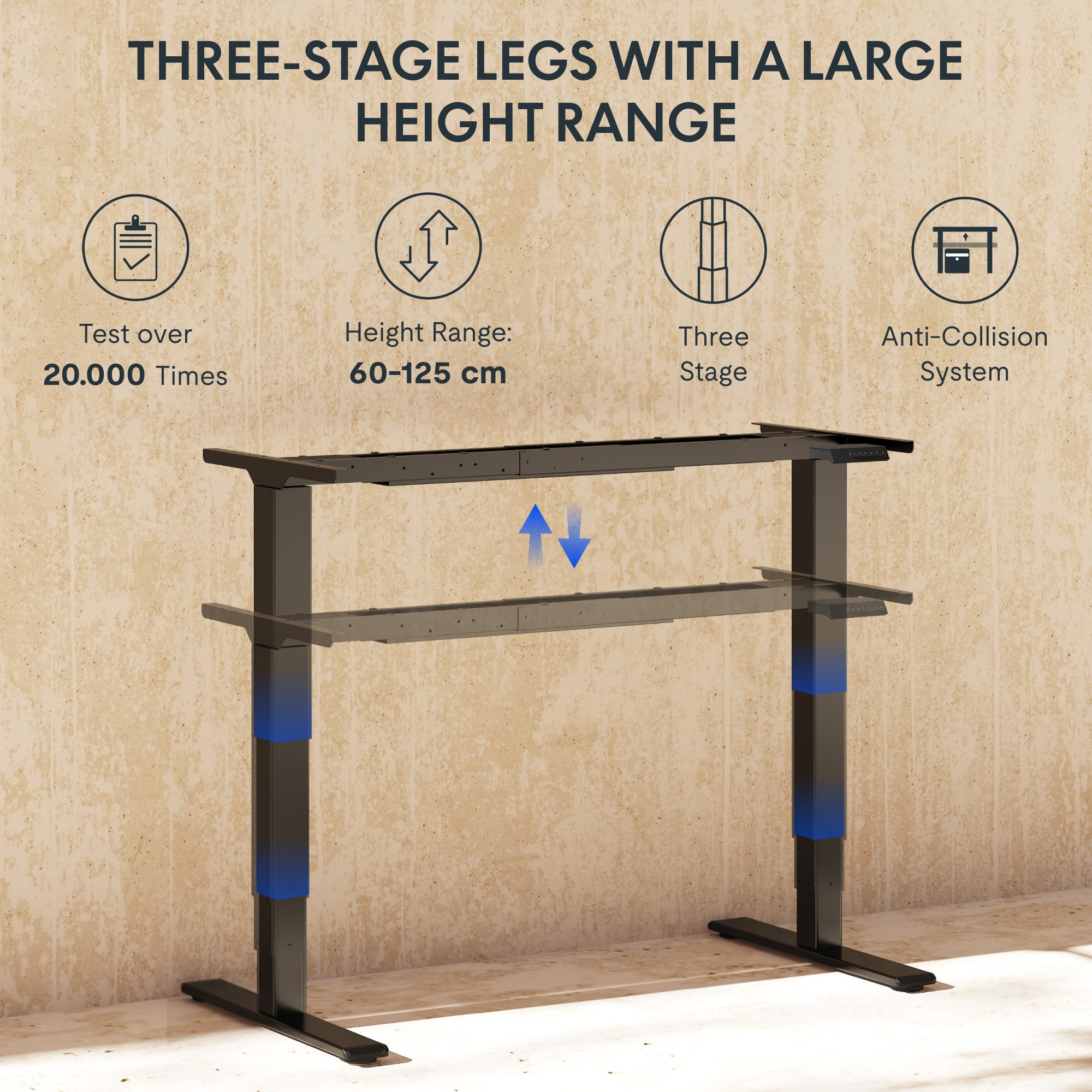 FLEXISPOT Schreibtisch Elektrisch höhenverstellbares Tischgestell (EC5 Seri günstig online kaufen