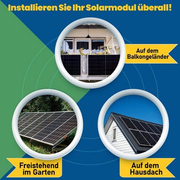 EPP.Solar Solarmodul 430 Watt Bifacial Photovoltaik monokristalline Schwarz Solarmodul, Sunpro 430W M10 N Type Mono Bifacial Solarpanel, Wasserdichtigkeitsklasse IP68