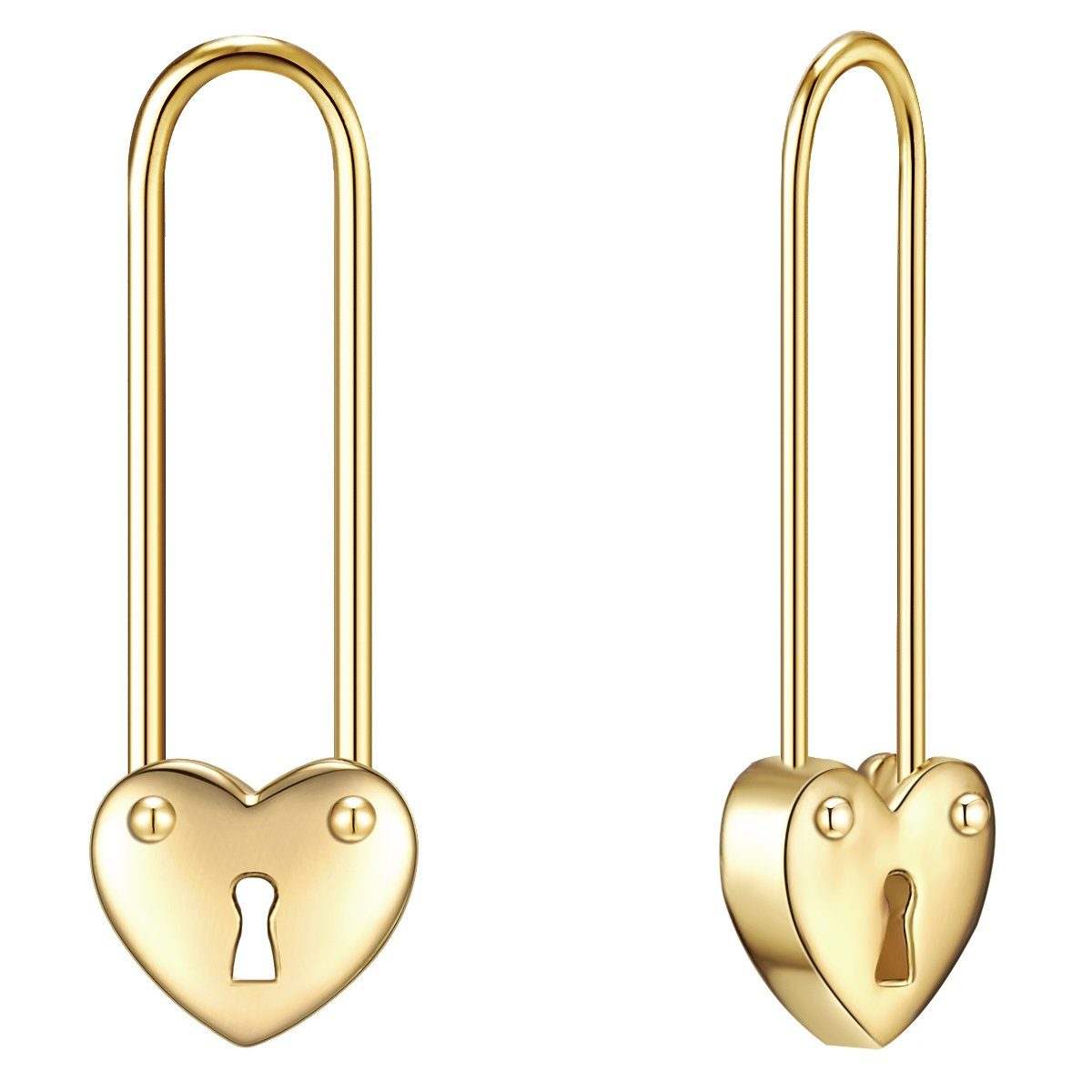 Lulu & Jane Paar Ohrhänger Herz gelbgold günstig online kaufen