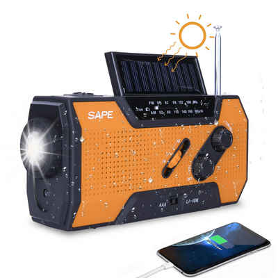 Uniquebella Solarradio, Handkurbel, AM/FM Wetterradio Notfallradio (Baustellenradio, LED Taschenlampe, Leselampe, SOS-Alarm, Vielseitige Auflademöglichkeiten, Kompakt und wasserdicht)