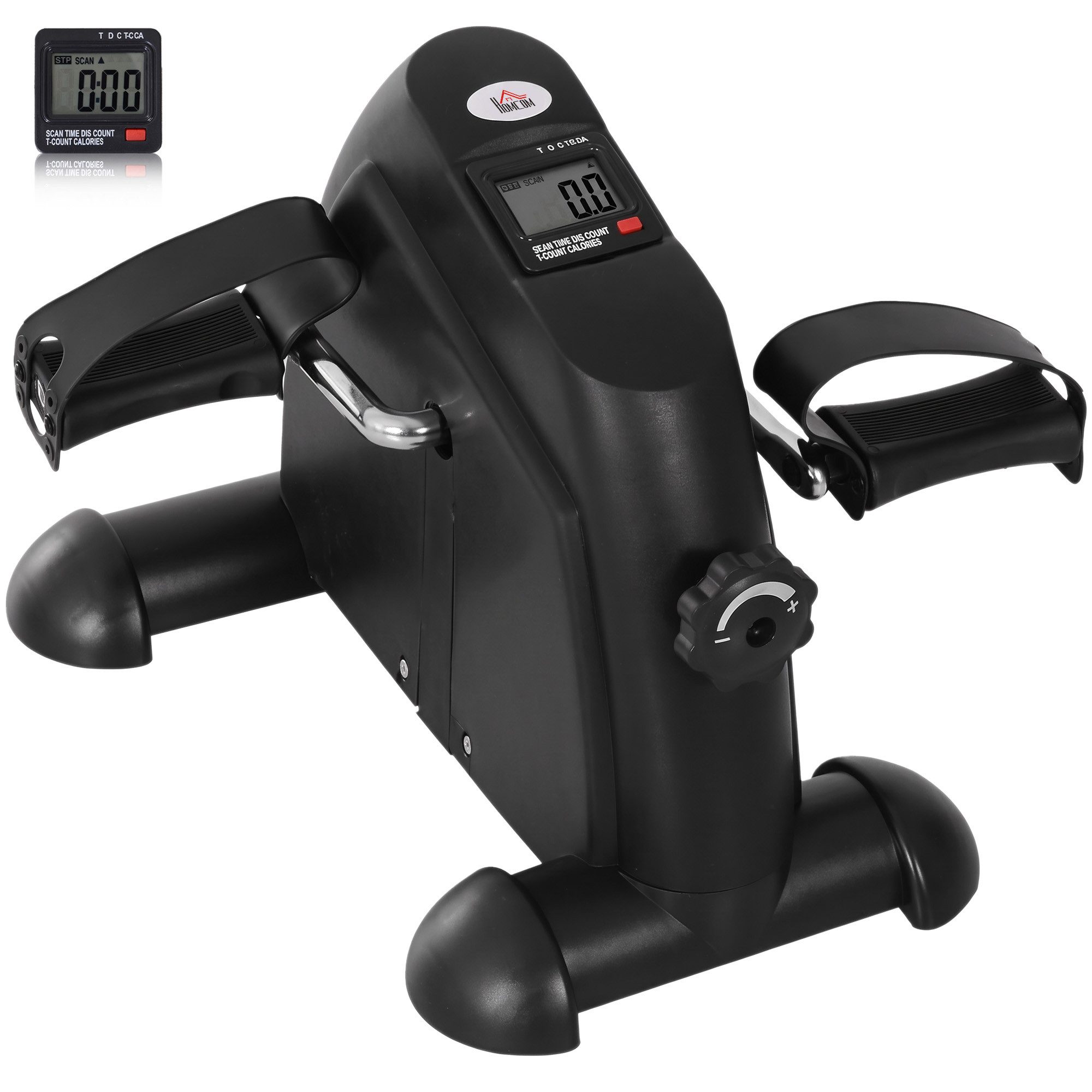 HOMCOM Heimtrainer Mini Bike mit LCD-Display (Trainingsrad, 1-tlg., Pedaltrainer), Schwarz 35 x 40 x 31 cm – Bild 2 von 5