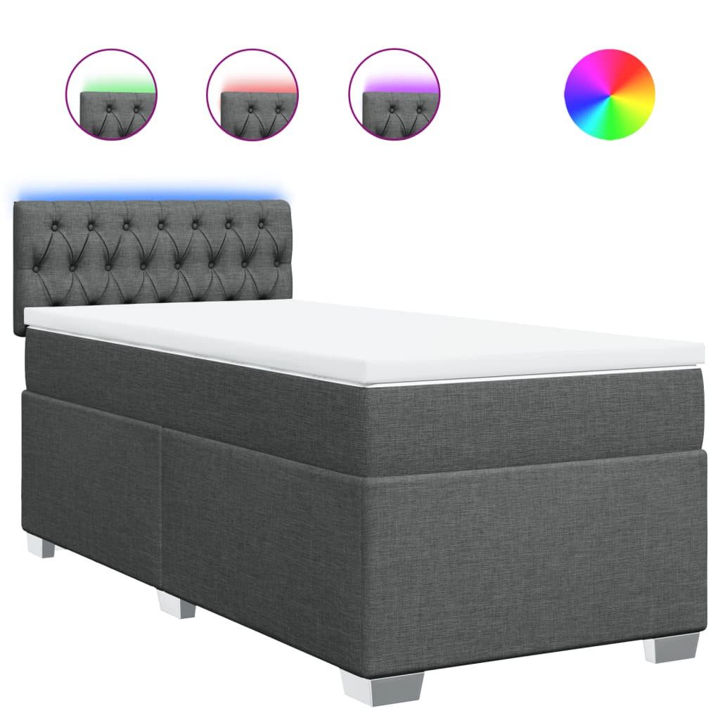 vidaXL Bett Boxspringbett mit Matratze Dunkelgrau günstig online kaufen