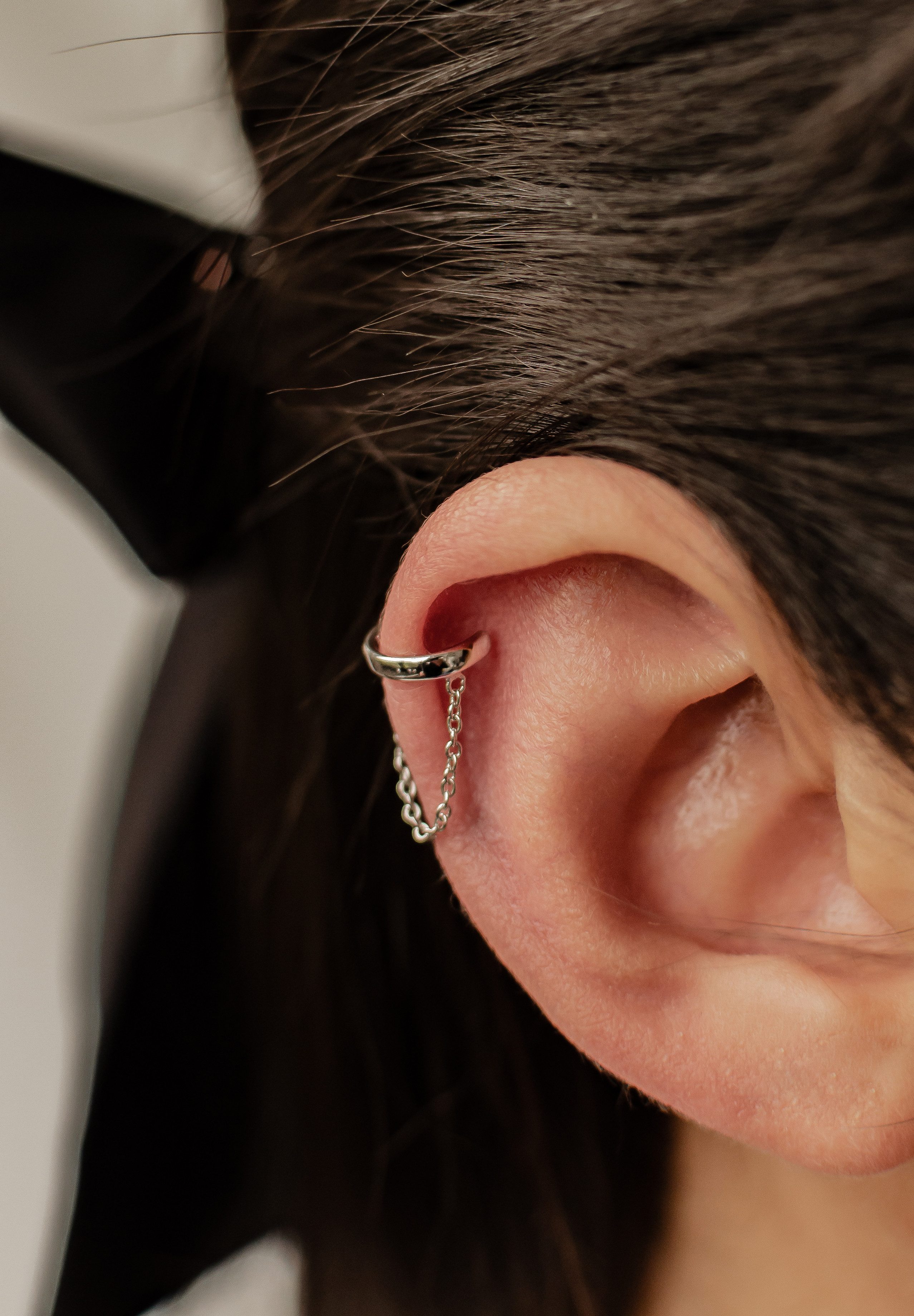 Hey Happiness Ohrklemme Ear Cuff Kette hängend, Ohrring Silber 925 Damen, O günstig online kaufen