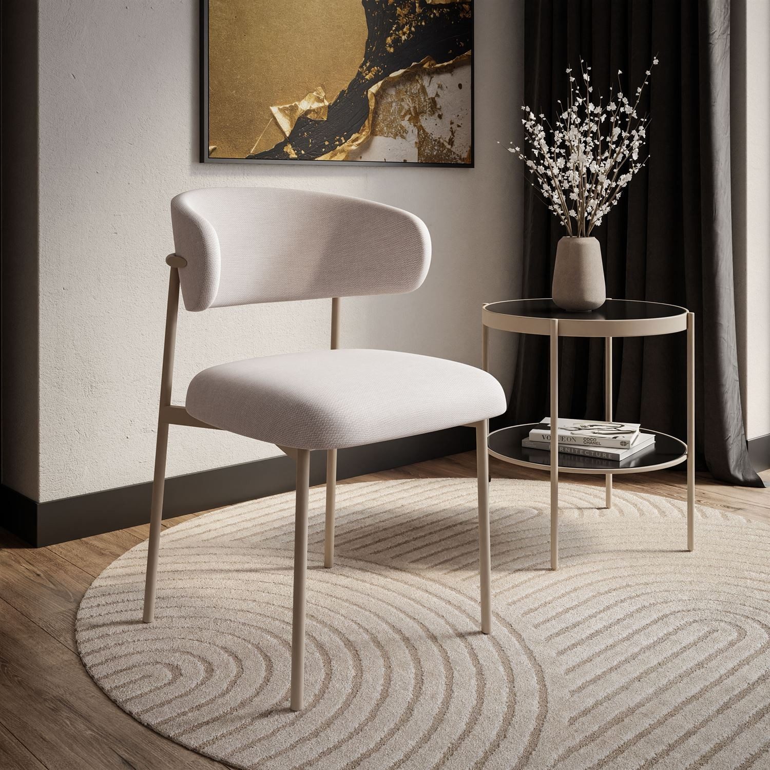 yourhouse24 Polsterstuhl Stuhl ELYSE in Beige, günstig online kaufen