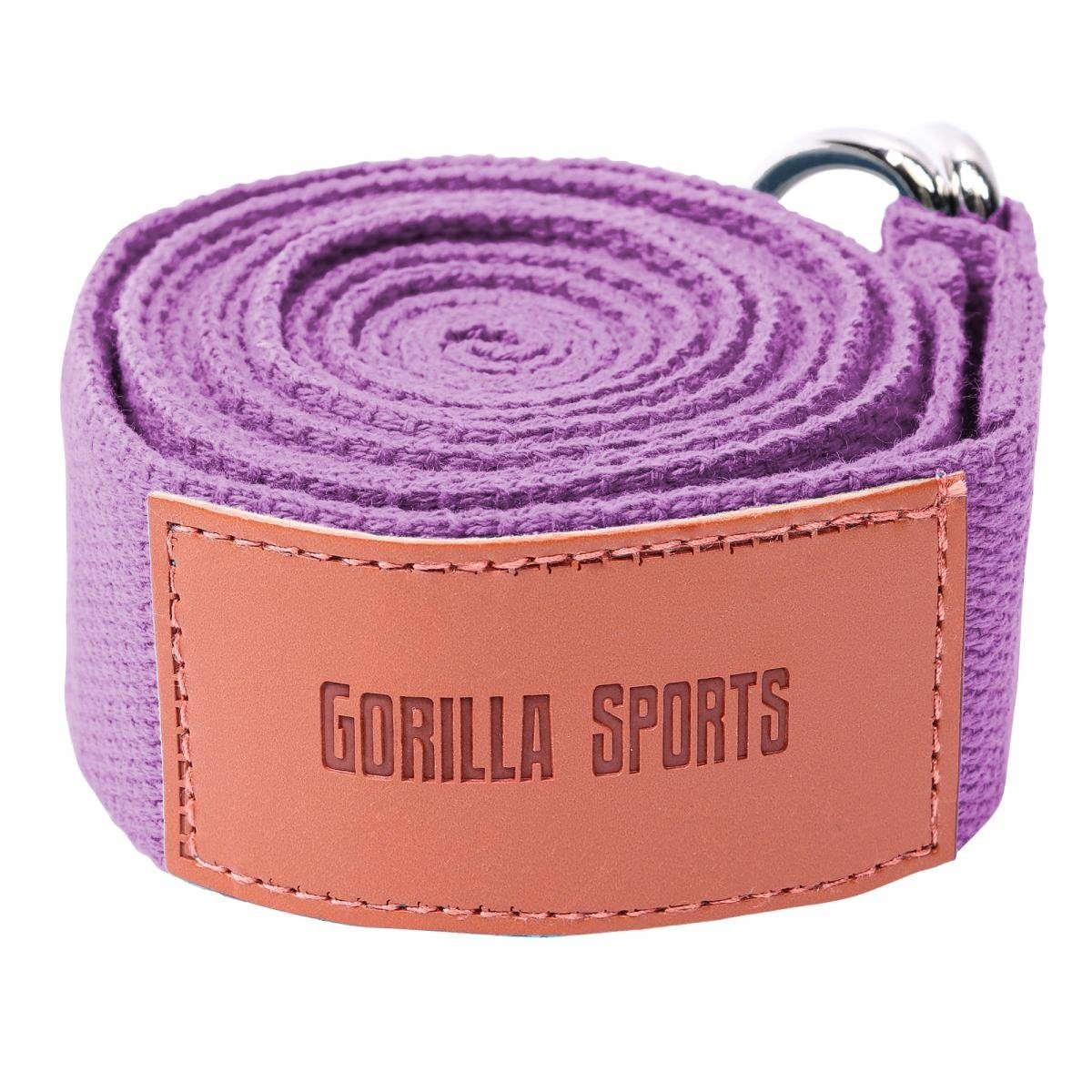 SPORTS Yogagurt Baumwolle, Metall, aus Lila Yoga 100% Strap Verschluss mit GORILLA Yoga-Gürtel,