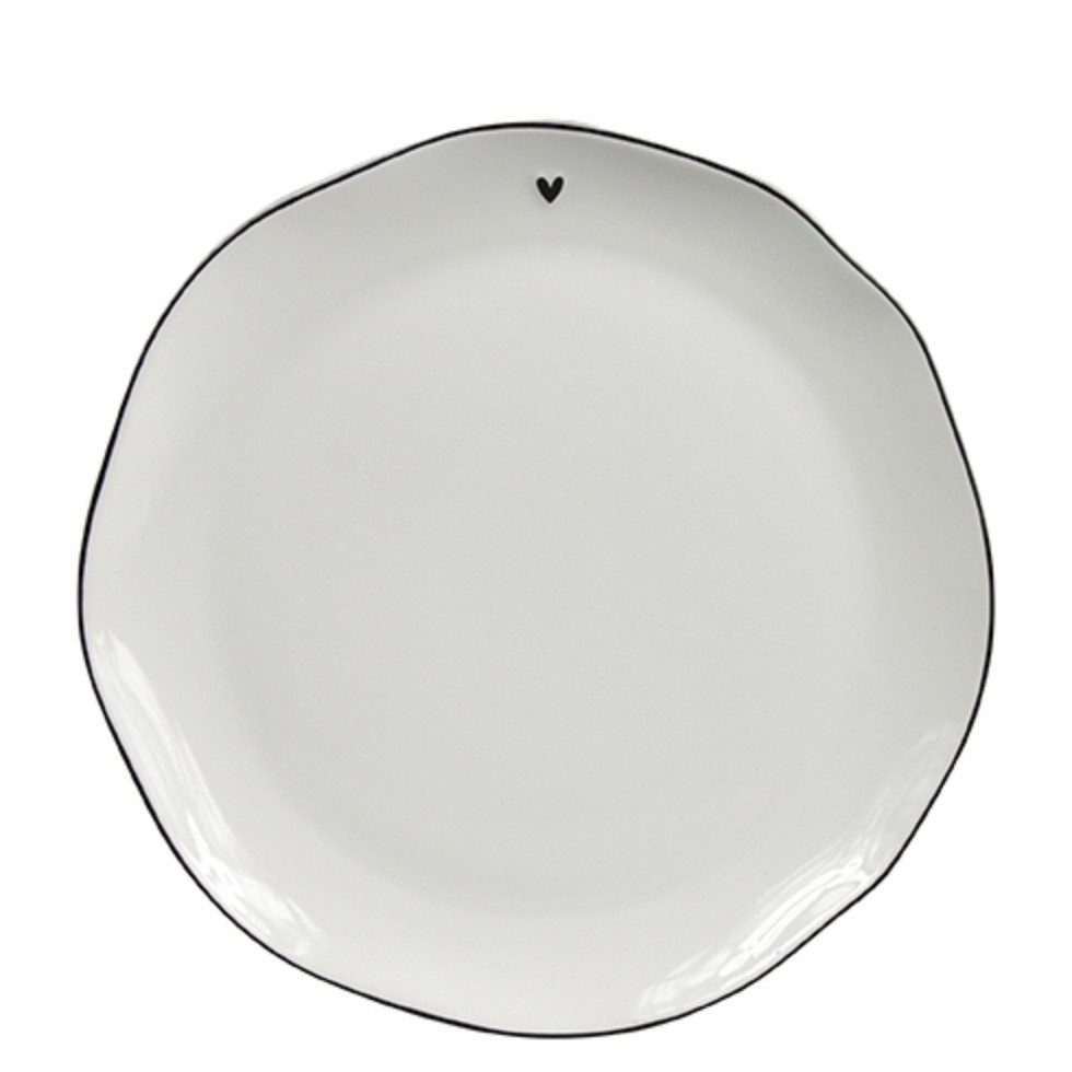 Bastion Collections Frühstücksteller Bastion Collections Teller mit Herz D23cm schwarz