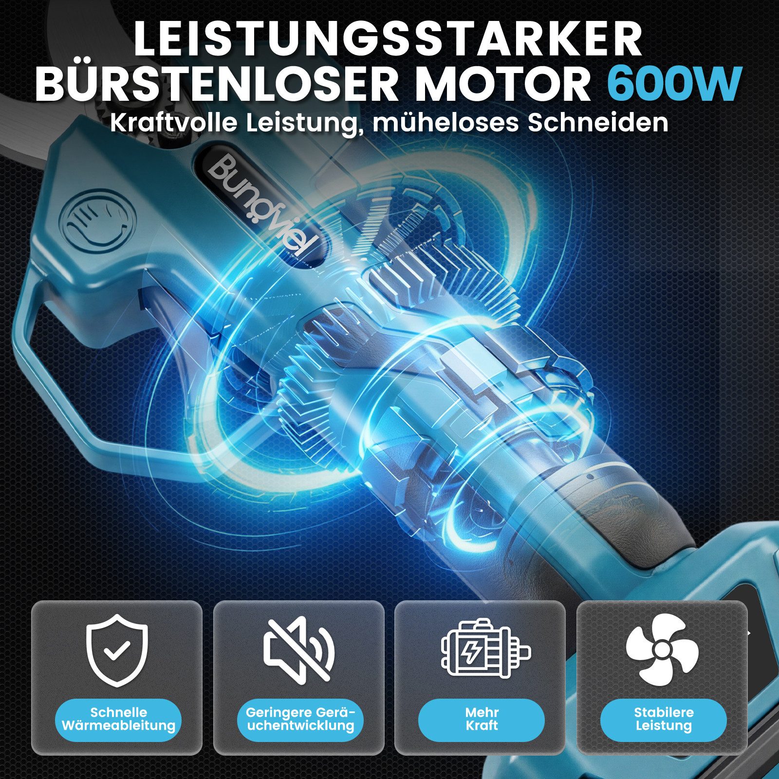 Bundviel Akku-Astschere 21V.Elektrische Gartenschere-Akku Astschere Baumschere Rosenschere