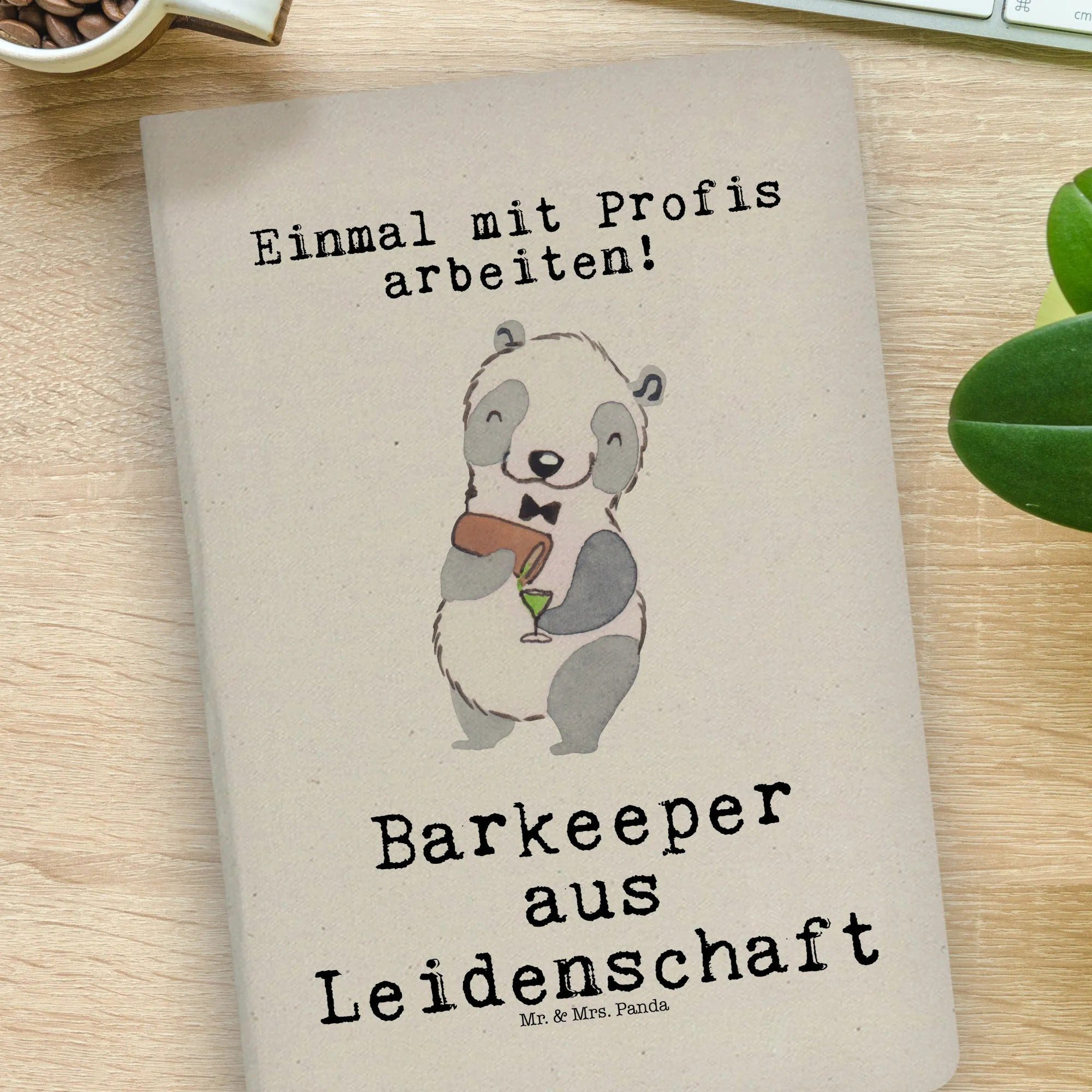 Thumbnail - Mr. & Mrs. Panda Notizbuch Barkeeper Leidenschaft - Transparent - Geschenk, Barmann, Barbesitzer Mr. & Mrs. Panda, Bezau...