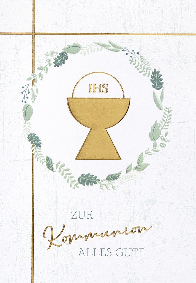 Perleberg Grußkarten Kommunion - unverpackt plastikfrei - Glückwunschkarte mit Umschlag