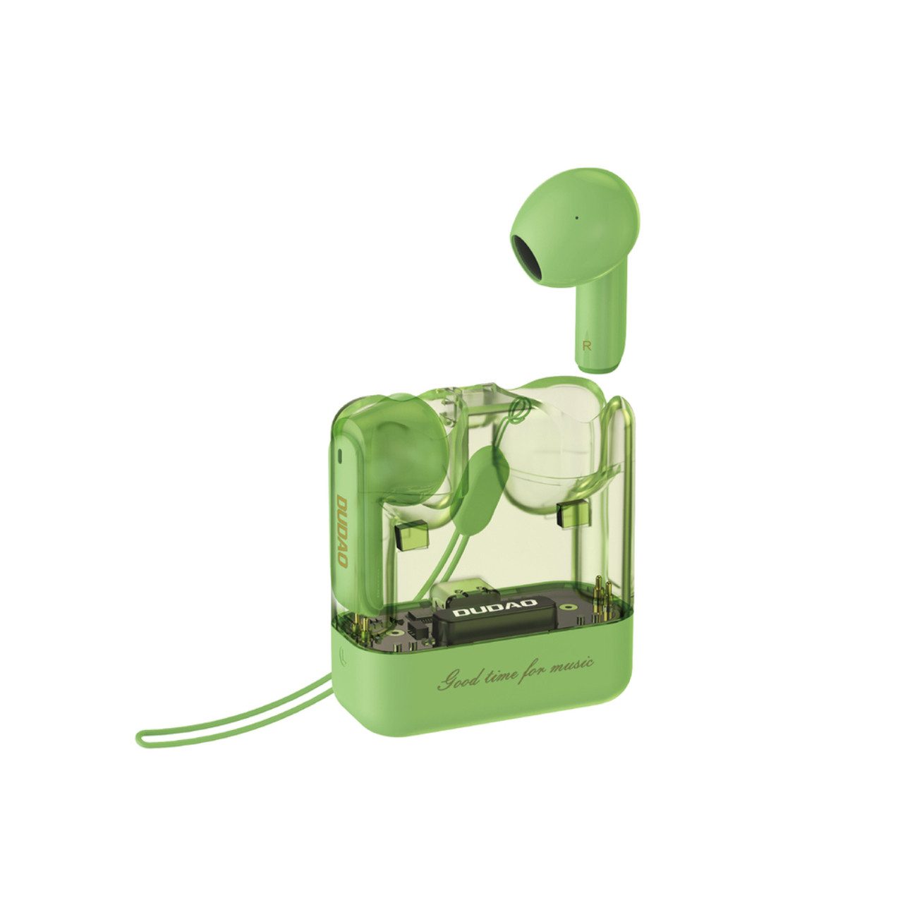 Dudao U18Pro Bluetooth-Kopfhörer (Bluetooth, Transparentes Design, LED-Logo, Bluetooth 5.3, USB-C)