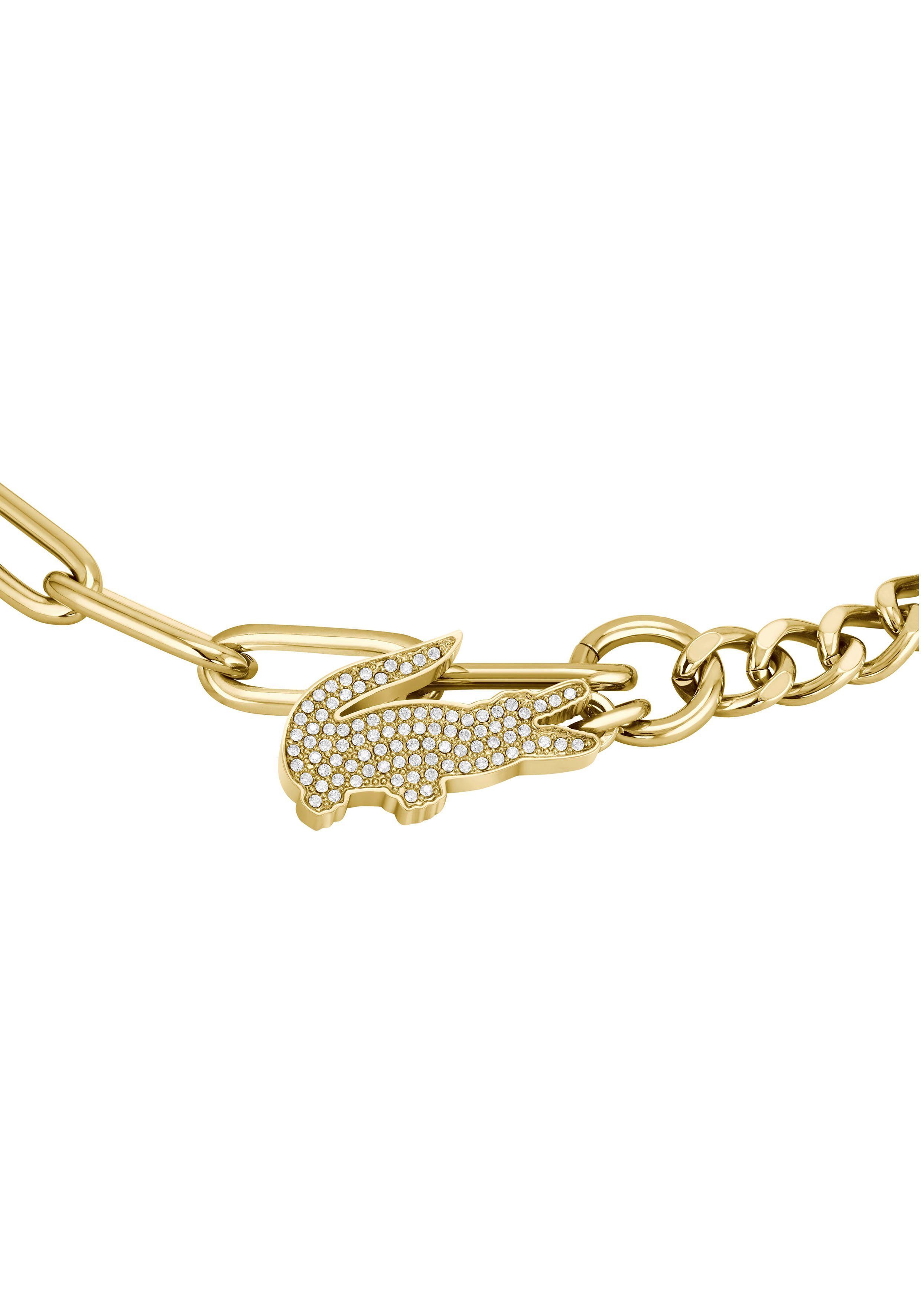 Lacoste Armband Schmuck Edelstahl Armband Ankerkette CROCODILE, mit Glasstein