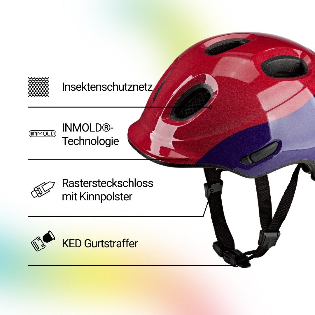KED Kinderhelm Meggy Spark Kinderfahrradhelm, Inmold, 360° Verstellsystem, Reflektoren, Insektenschutznetz