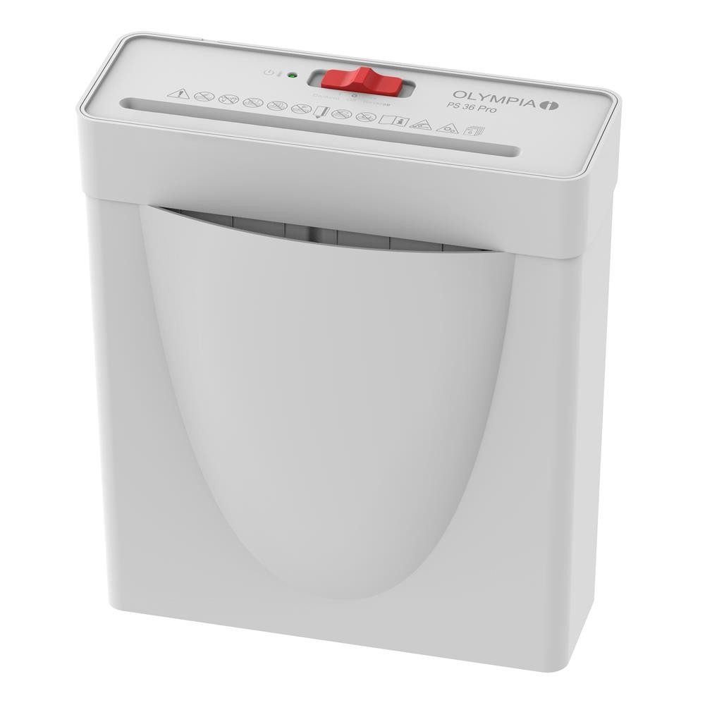 Olympia Aktenvernichter PS 36 Pro, 6 Blatt, 8 l Behälter, 160 W, Abnehmbarer Shredder-Kopf, Rücklauf, Überhitzungsschutz, Anzeigen