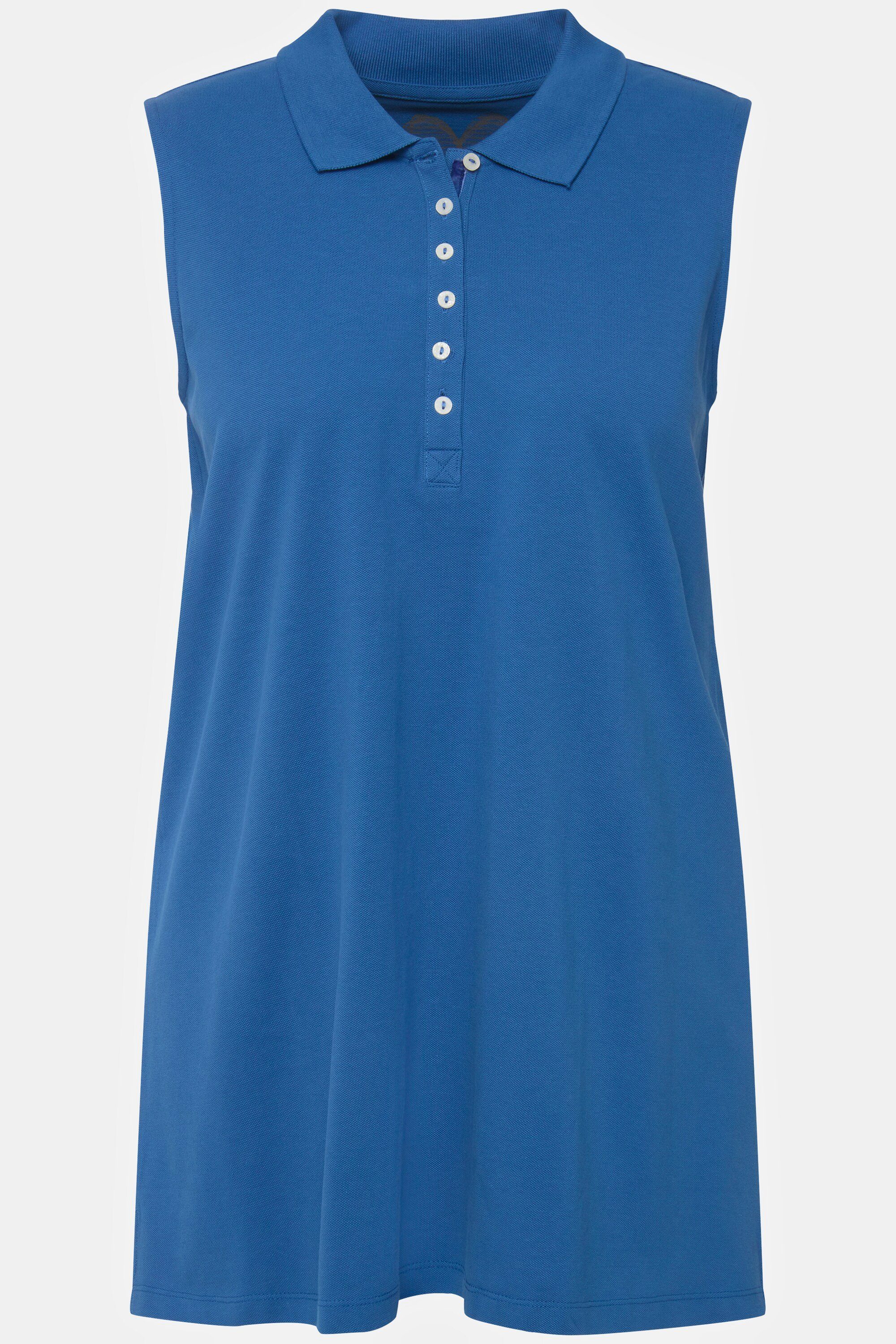 Ulla Polokragen ärmellos Regular grau Poloshirt Popken Polotop