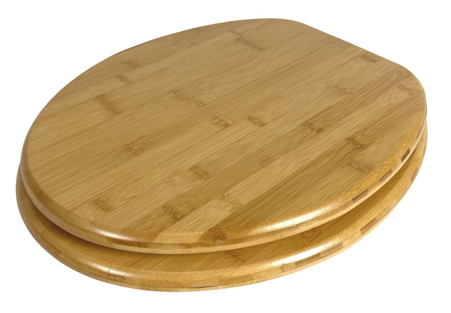 BURI WC-Sitz WC Sitz aus Bambusholz Toilettendeckel Klodeckel Toilettensitz günstig online kaufen