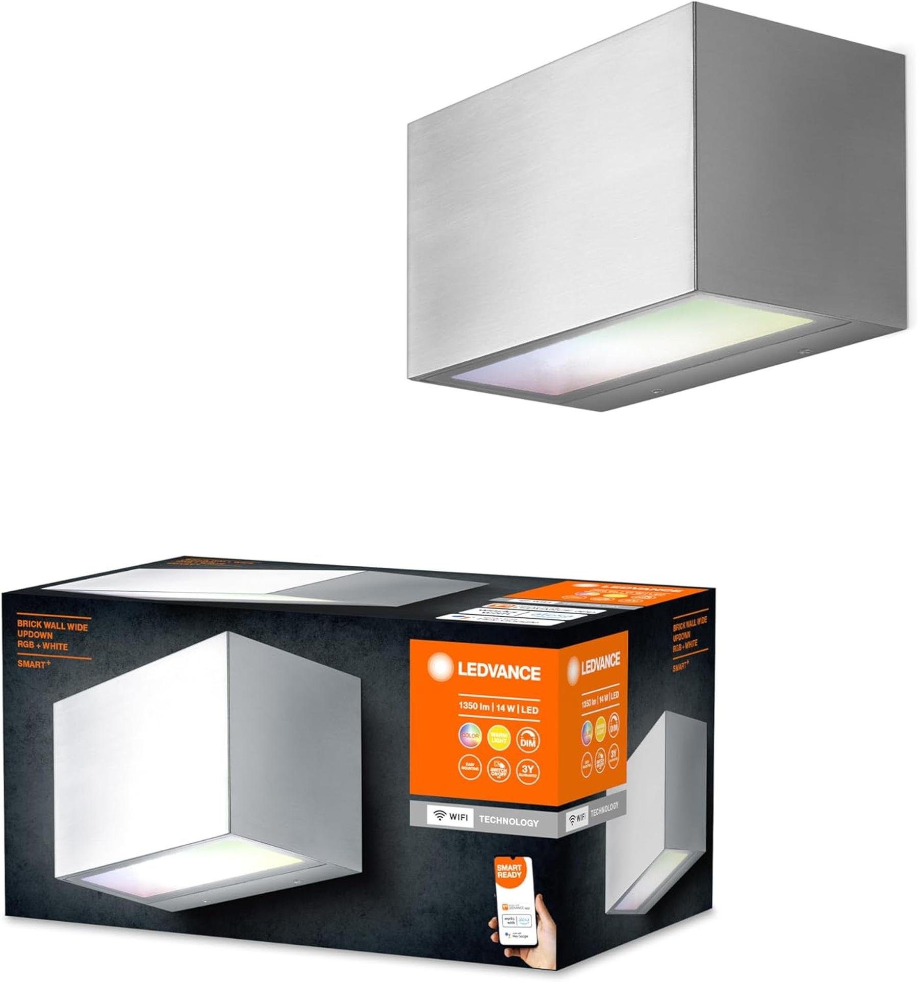 LED RGBW WI-FI Ledvance BRICK SMART+ ST - LED Außen-Wandleuchte LEDVANCE 14,5cm dimmbare Wandleuchte