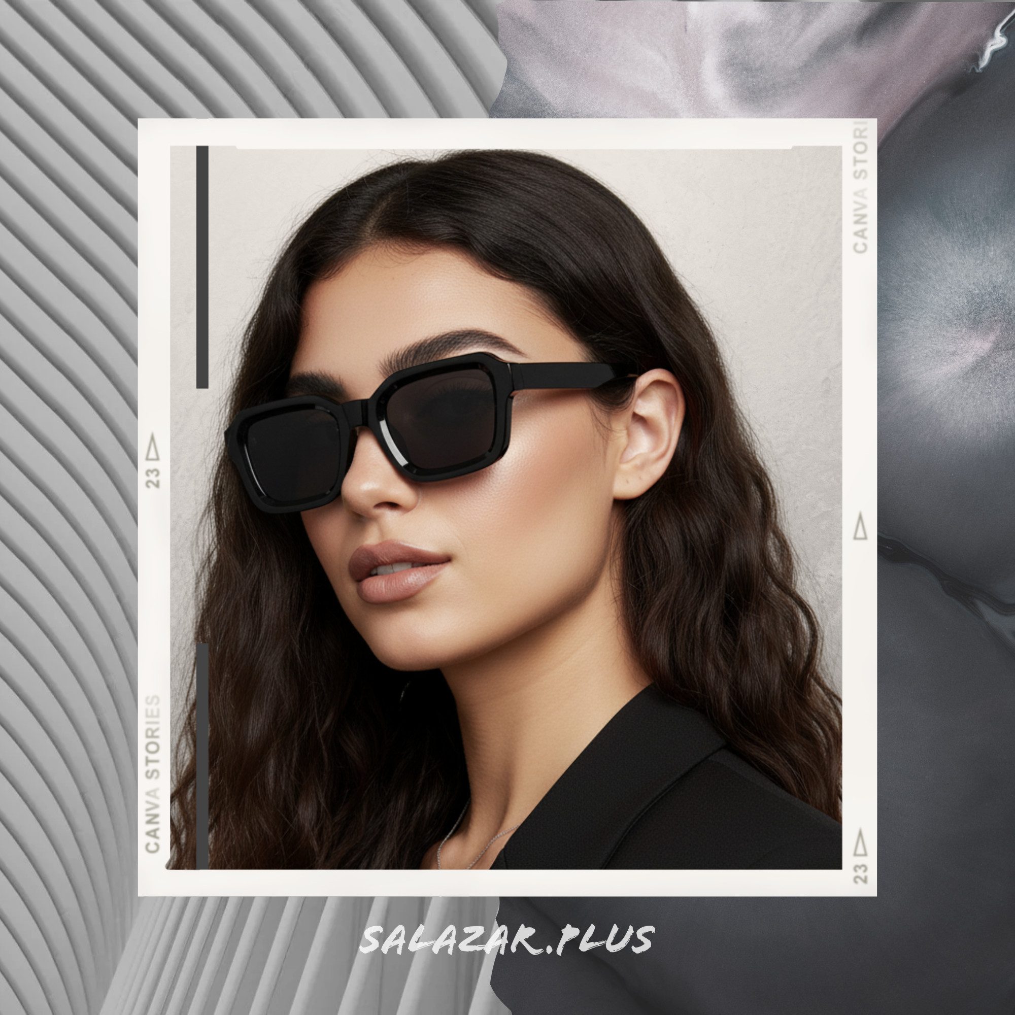 salazar.plus Sonnenbrille Dick Rechteckig Premium Unisex Klotzig Damen Herren Brille – Bild 3 von 5
