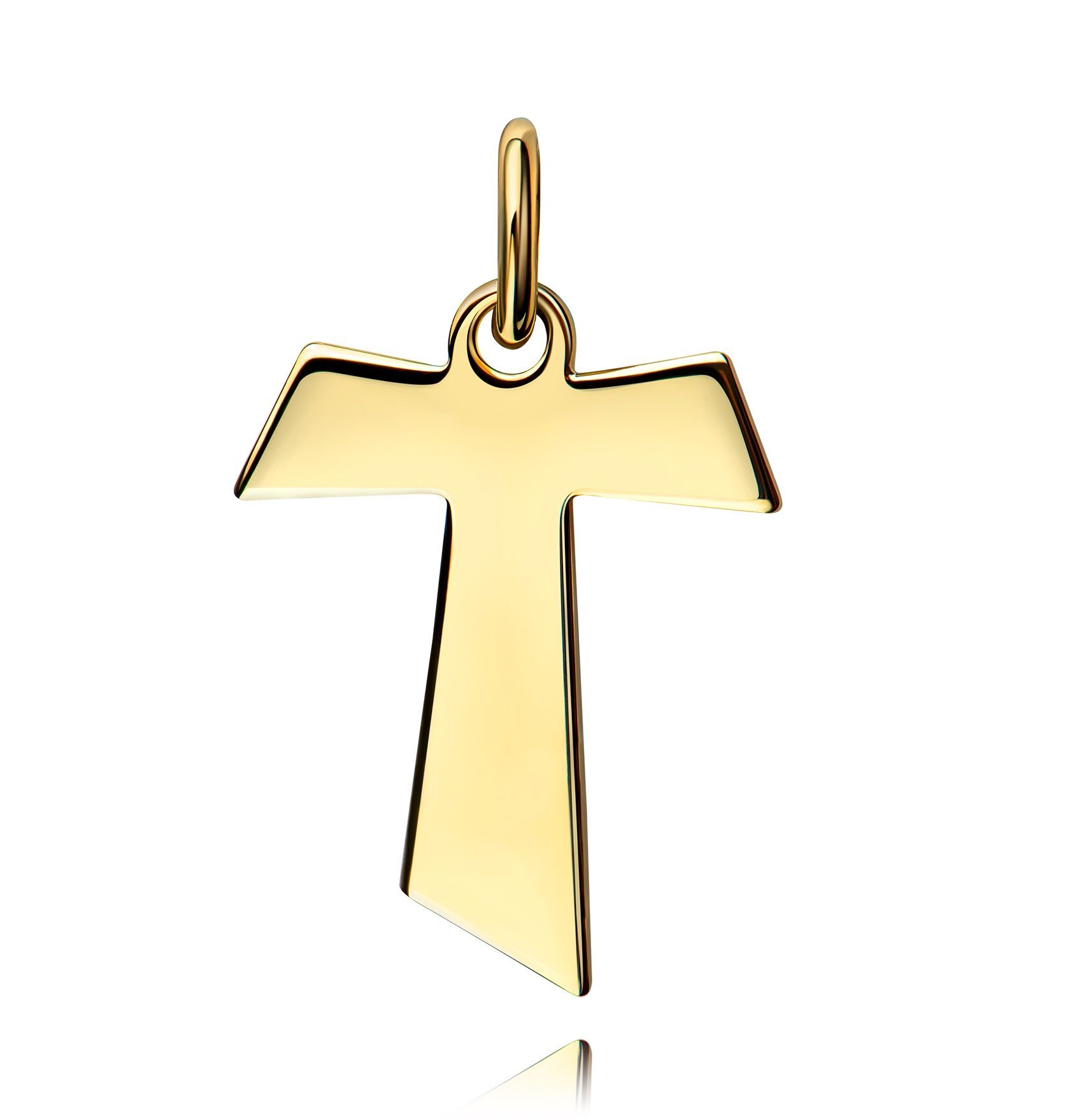 JEVELION Kreuzanhänger Damen Gold Herren), Made in Germany Antoniuskreuz (Goldkreuz, - für und Kettenanhänger 585