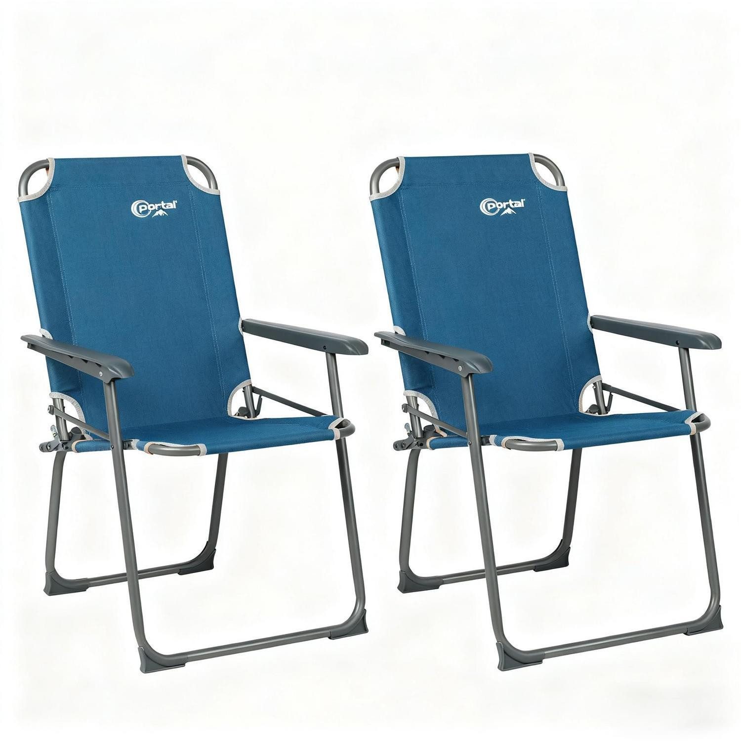 LuxusKollektion Campingstuhl Campingstuhl Klappstuhl faltbar Blau 2er-Set (2 St)