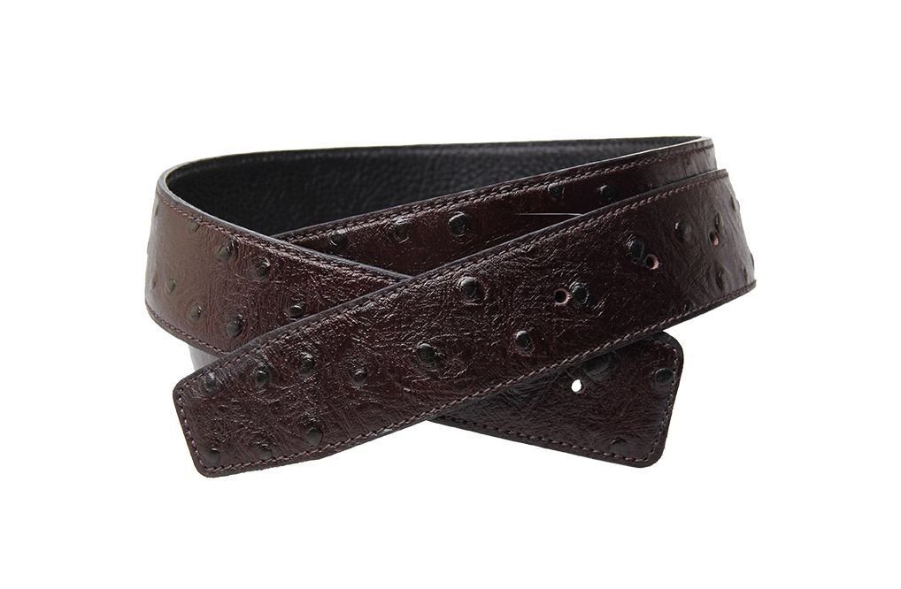 Erdi Ünver Ledergürtel Wendegürtel Straußenleder Optik Braun 32mm ohne H Gürtelschnalle