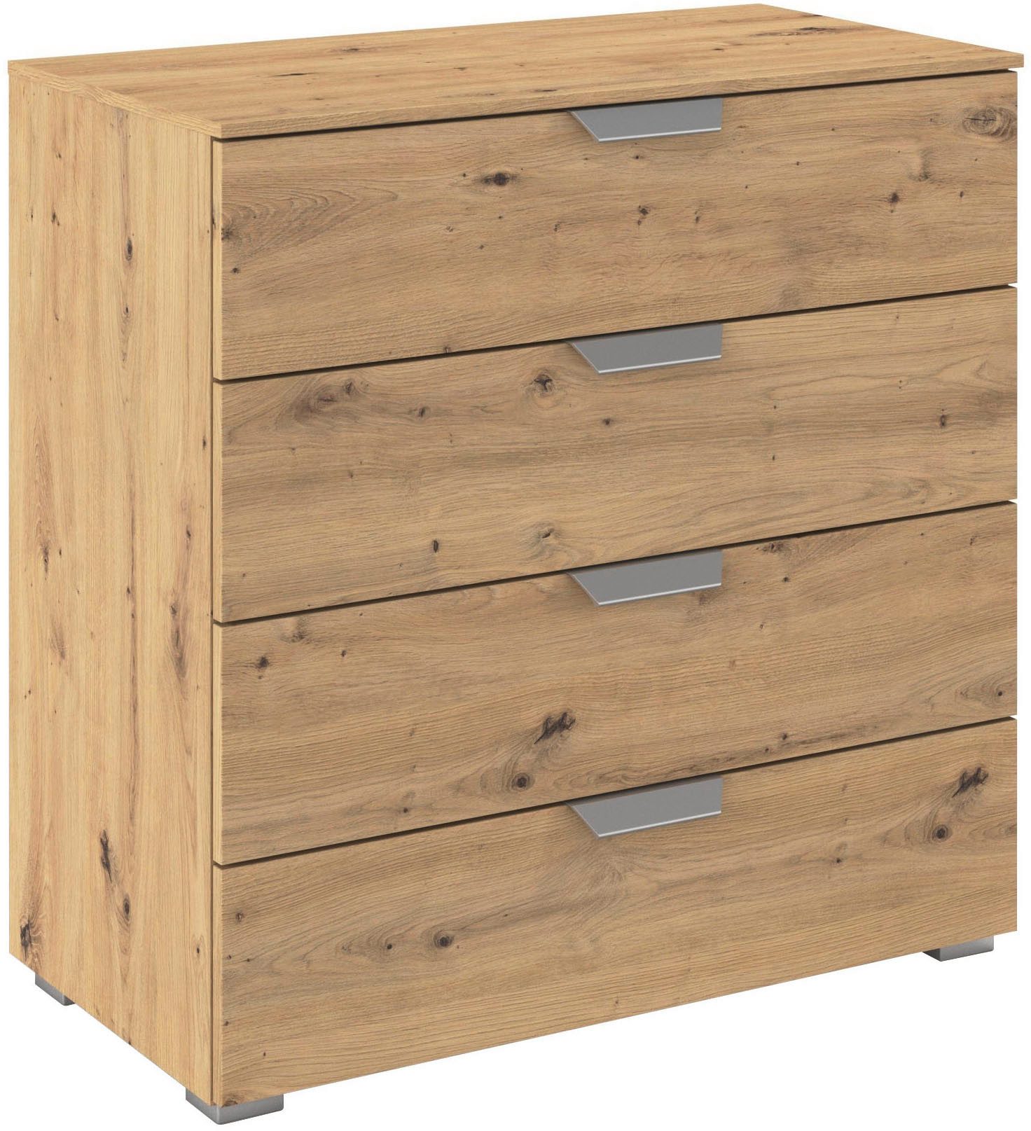 rauch Schubkastenkommode Sideboard Schubladenkommode ORIAS mit Dekor- oder Hochglanzfront (Breite 80 cm), vier große und geräumige Schubladen mit viel Stauraum MADE IN GERMANY