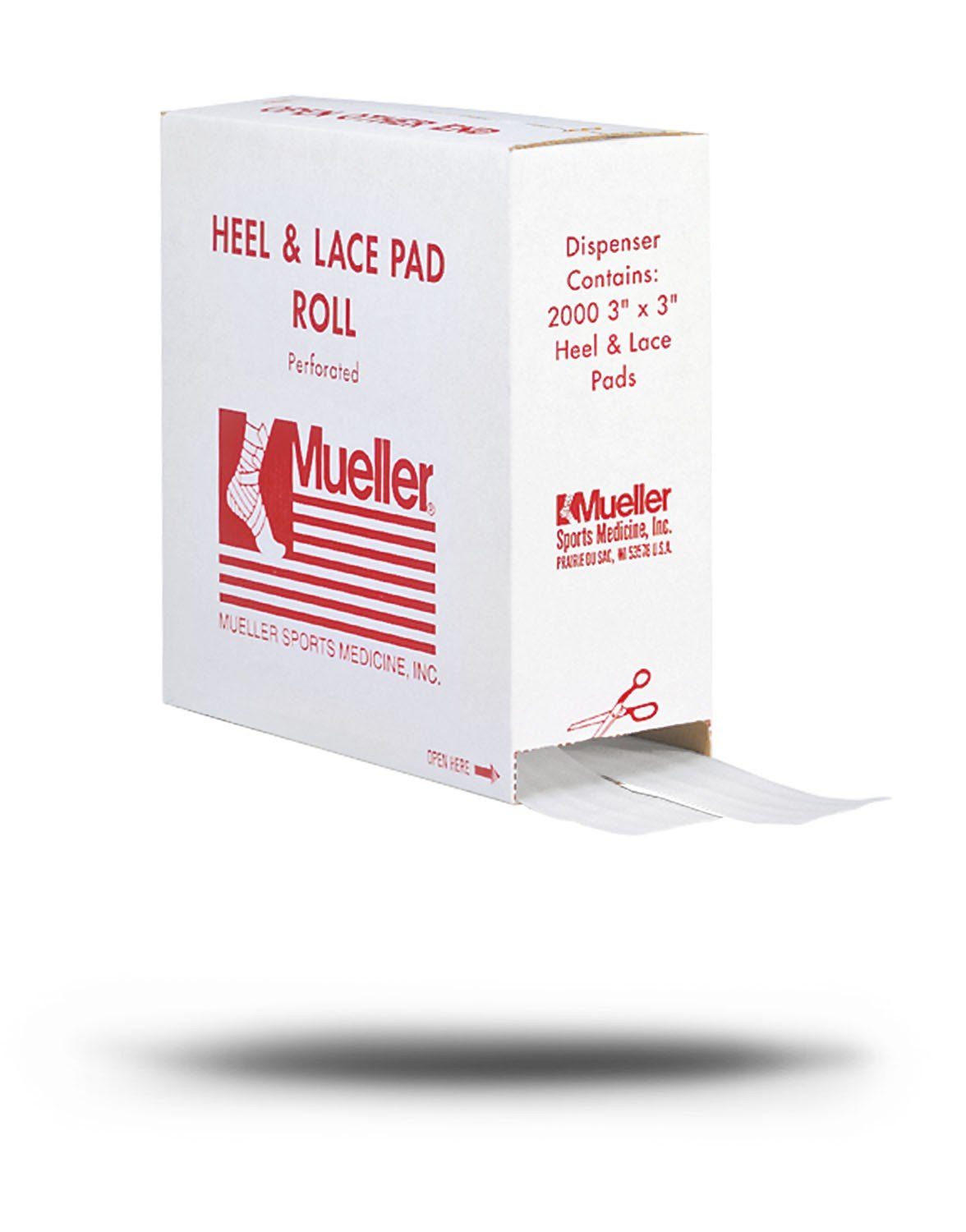 Mueller Sports Medicine Sprunggelenkbandage Fersen-und Schnürpolster (2000-tlg), in großer Spenderbox