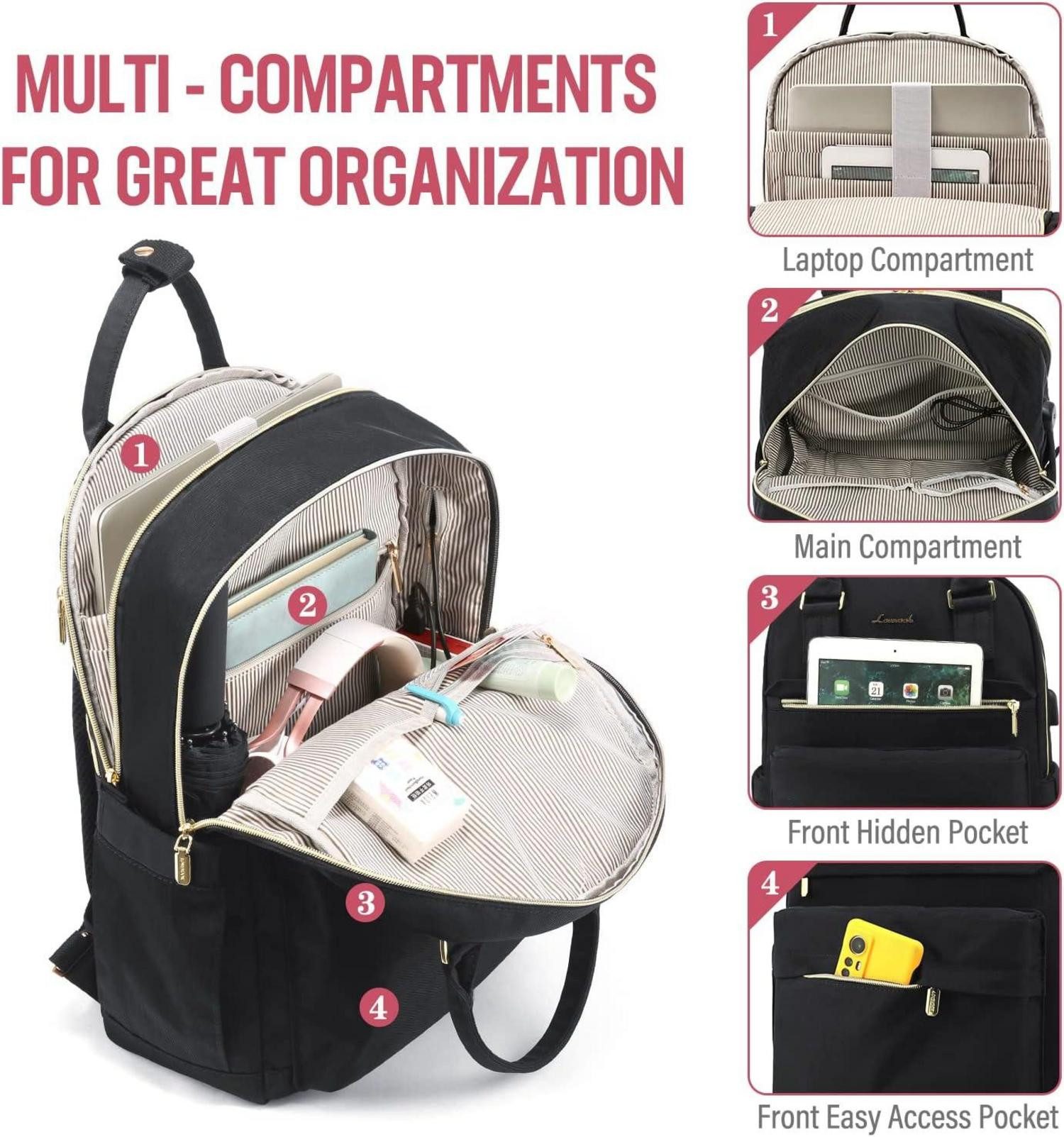LuxusKollektion Laptoprucksack Rucksack Damen 15,6 Zoll günstig online kaufen