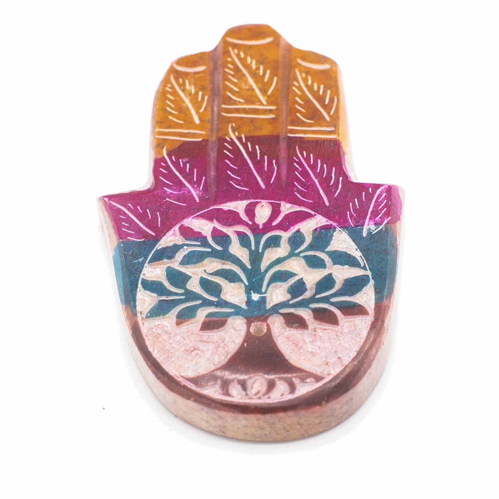 Räucherschale Hamsa-Räucherstäbchenständer – Baum des Lebens – 9 x 6 cm
