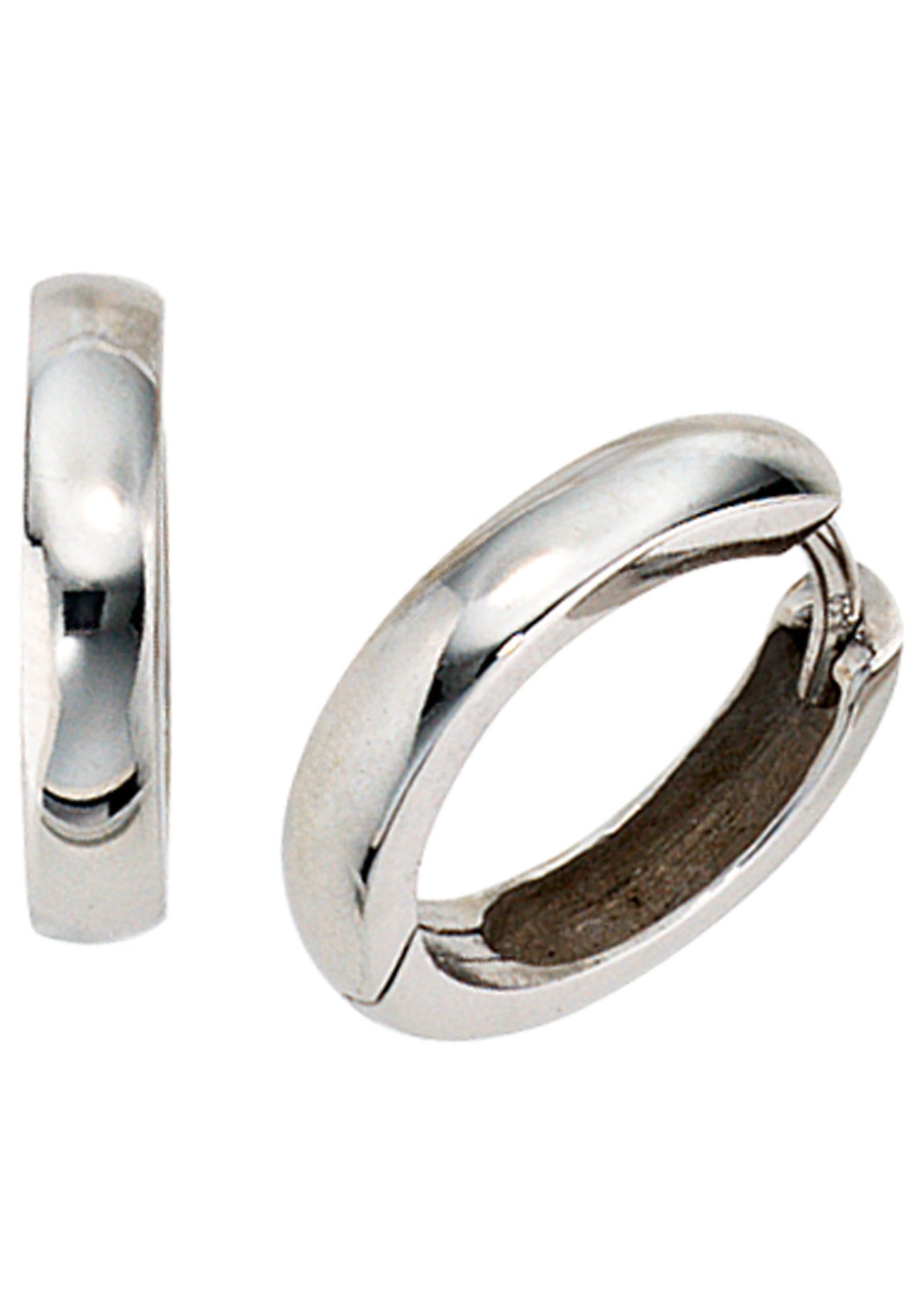 JOBO Paar Creolen, rund 375 Weißgold