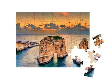 puzzleYOU Puzzle Raouche oder Pigeons Rocks, Beirut, Libanon, 48 Puzzleteile, puzzleYOU-Kollektionen Naher Osten