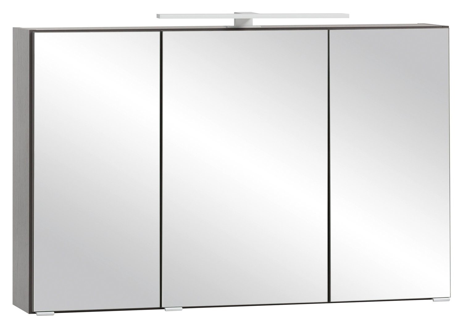 HELD MÖBEL Spiegelschrank MULTI, B 100 cm x H 64 cm, Graphit Dekor, mit  LED-Aufsatzleuchte