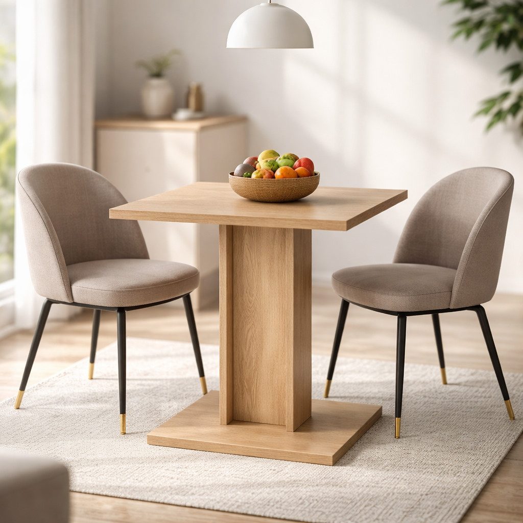 OTTO home Esstisch Square Säulentisch, Küchentisch, Bistrotisch, Kompakt-Esstisch, Quadratischer Esstisch, verschiedene Farben erhältlich, Breite: 70 cm