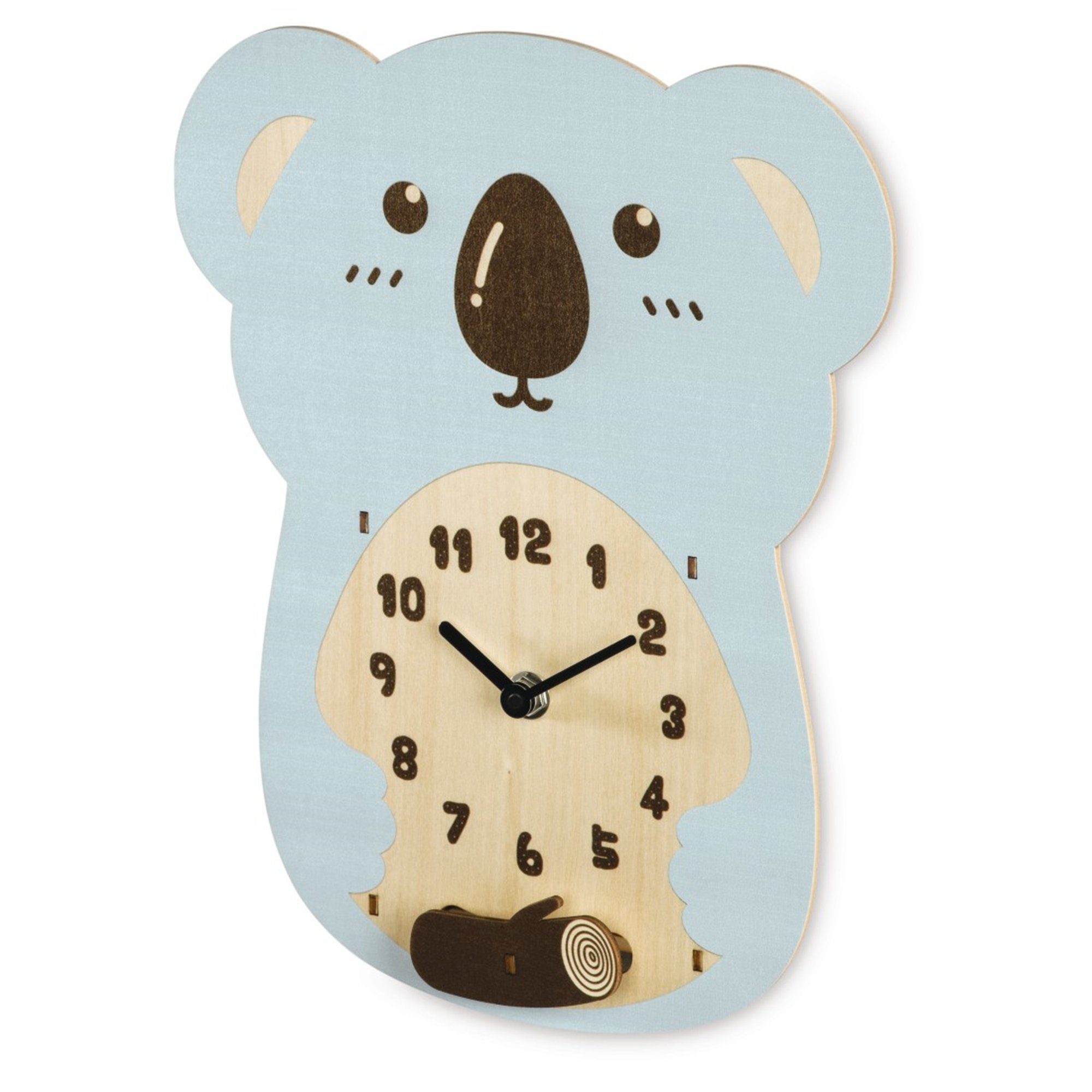 Hama Wanduhr Kinder-Wanduhr "Koala", Bunt, geräuscharm