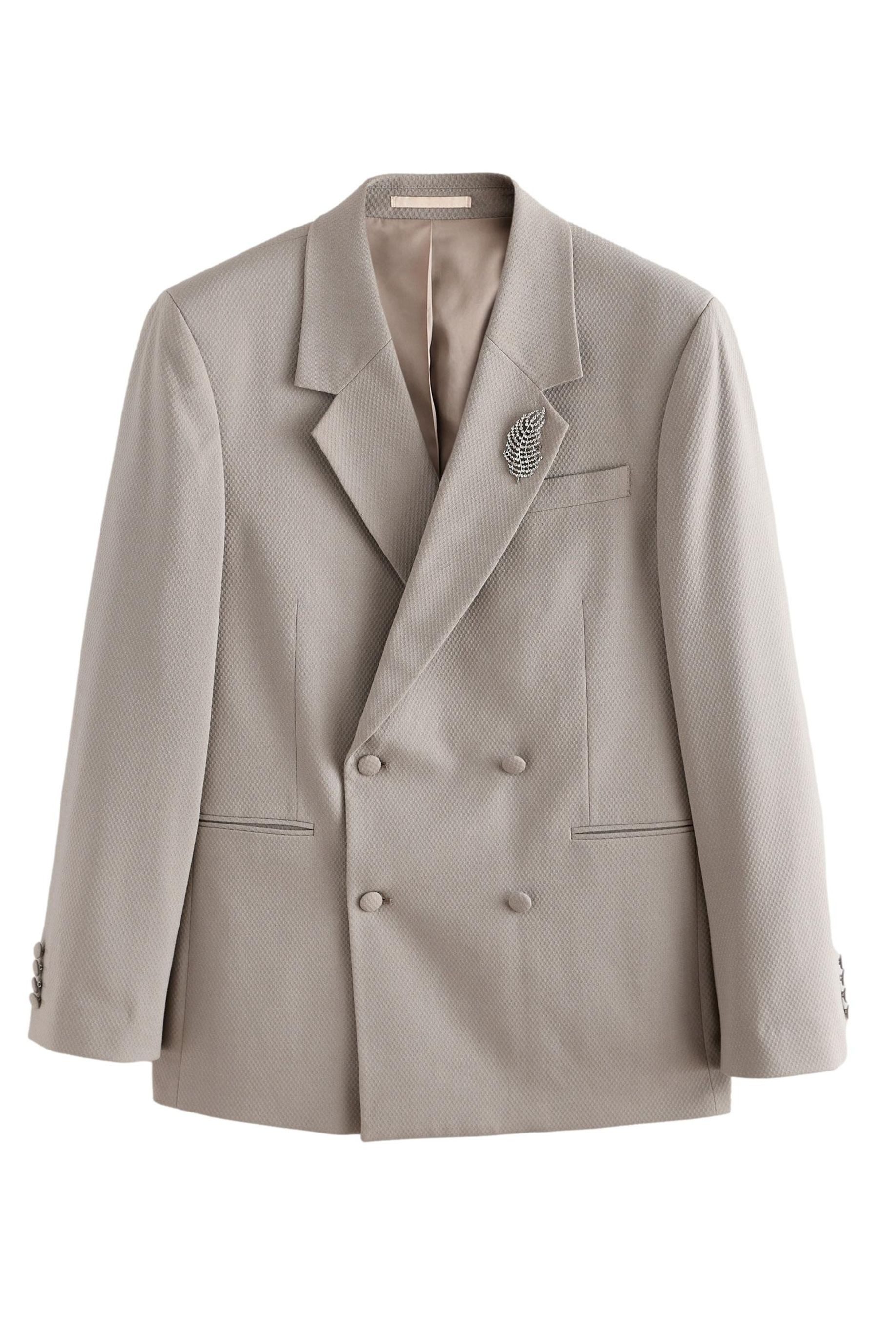 Next Sakko Zweireihiges strukturiertes Tailored Fit Sakko (1-tlg)