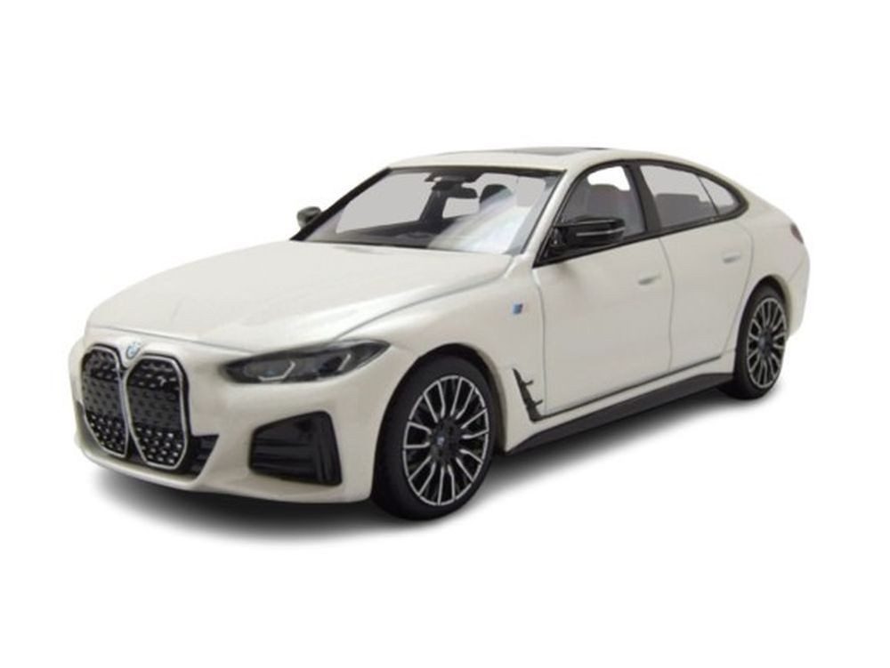 Minichamps Modellauto BMW I4 M50 2022 weiß metallic, Maßstab 1:43