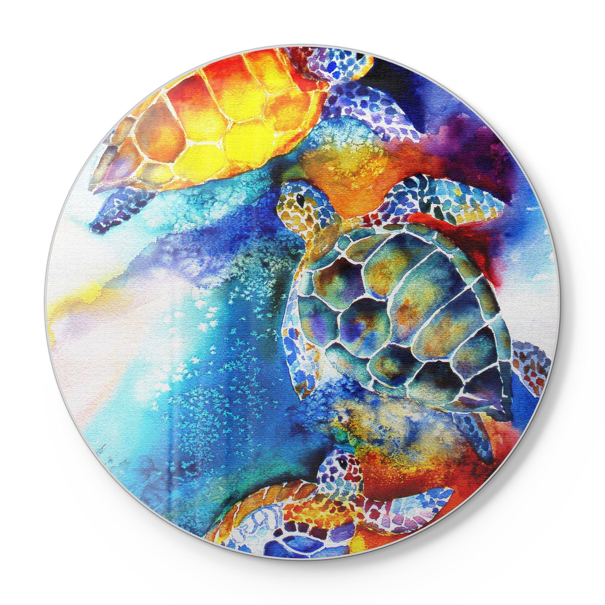 'Drei Meeresschildkröten', Schneidebrett Frühstücksbrett Schneideplatte Platte Glas, DEQORI