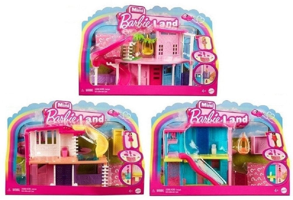 Mattel® Spielfigur Barbie Mini Villa mit 4 cm Puppe, Haustier, Aufzug, Pool & Zubehör, (Spar-Set, 1-tlg), Mini BarbieLand Villa mit Puppe Haustier Zubehör Artikel nicht wählbar