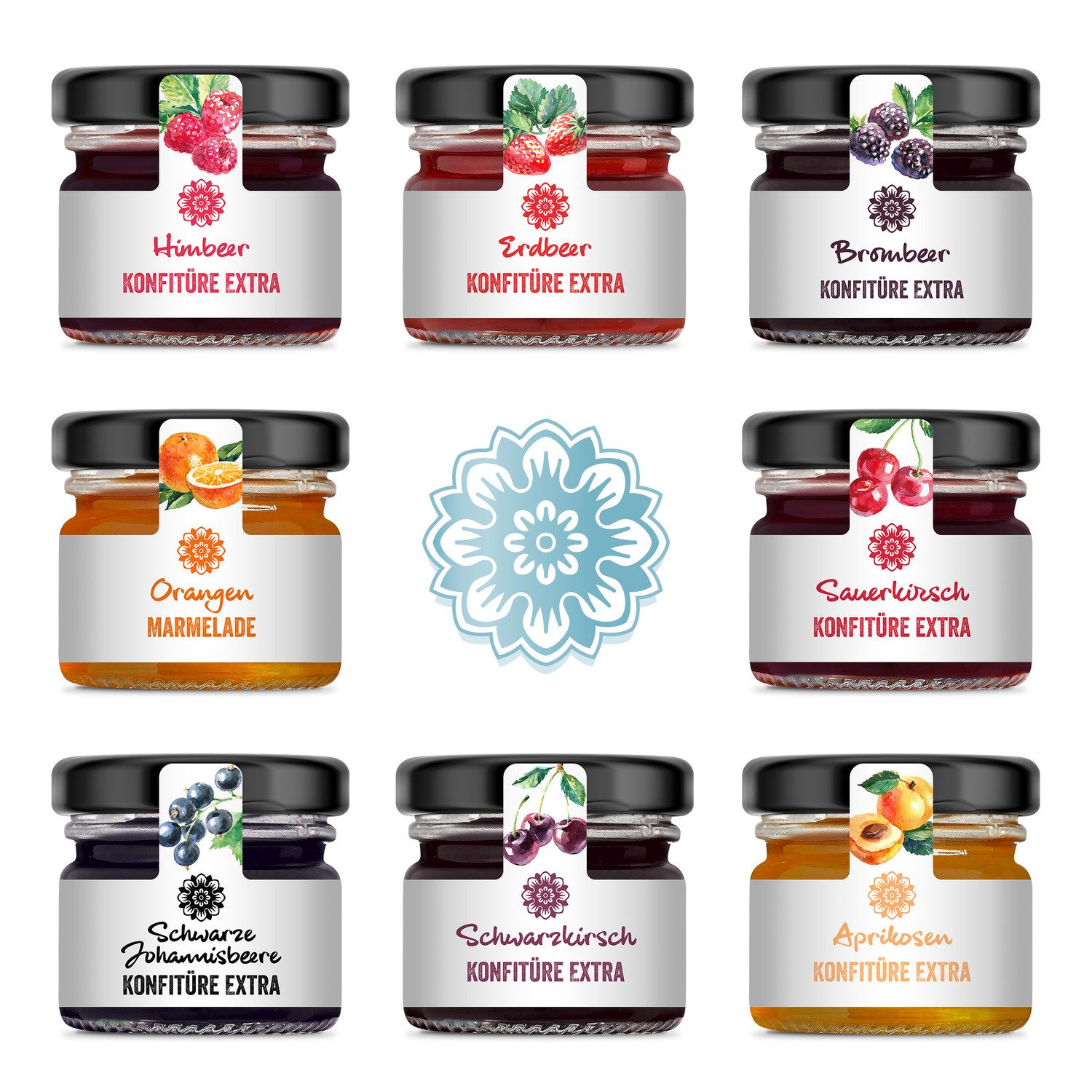 Corasol Lebensmittel-Geschenkset Premium Frühstück-Adventskalender mit Marmeladen & Konfitüren, Fruc – Bild 5 von 5