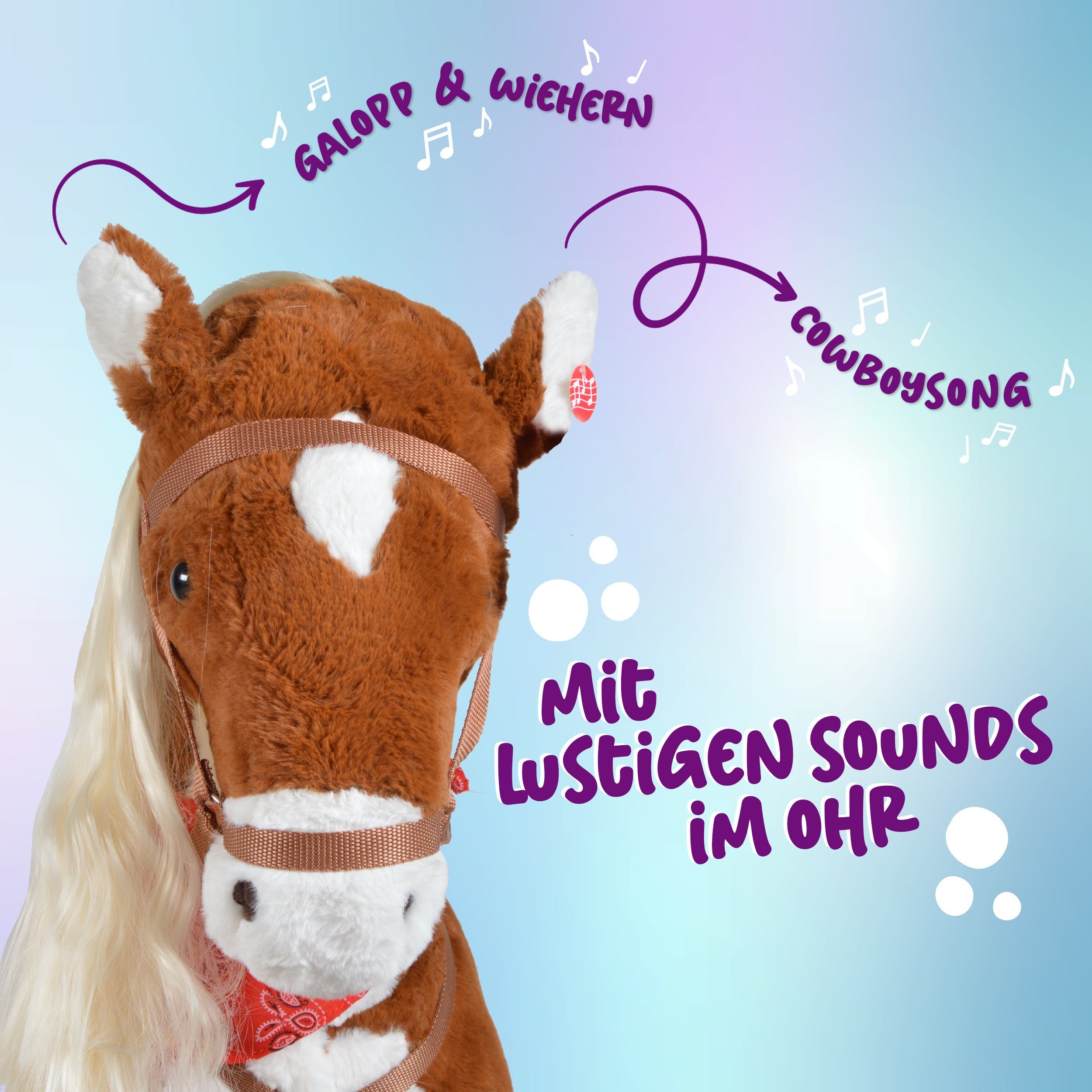 Pink Papaya Stehpferd Spielpferd für Kinder zum Reiten 105 cm, Pferd zum Reiten für Kinder