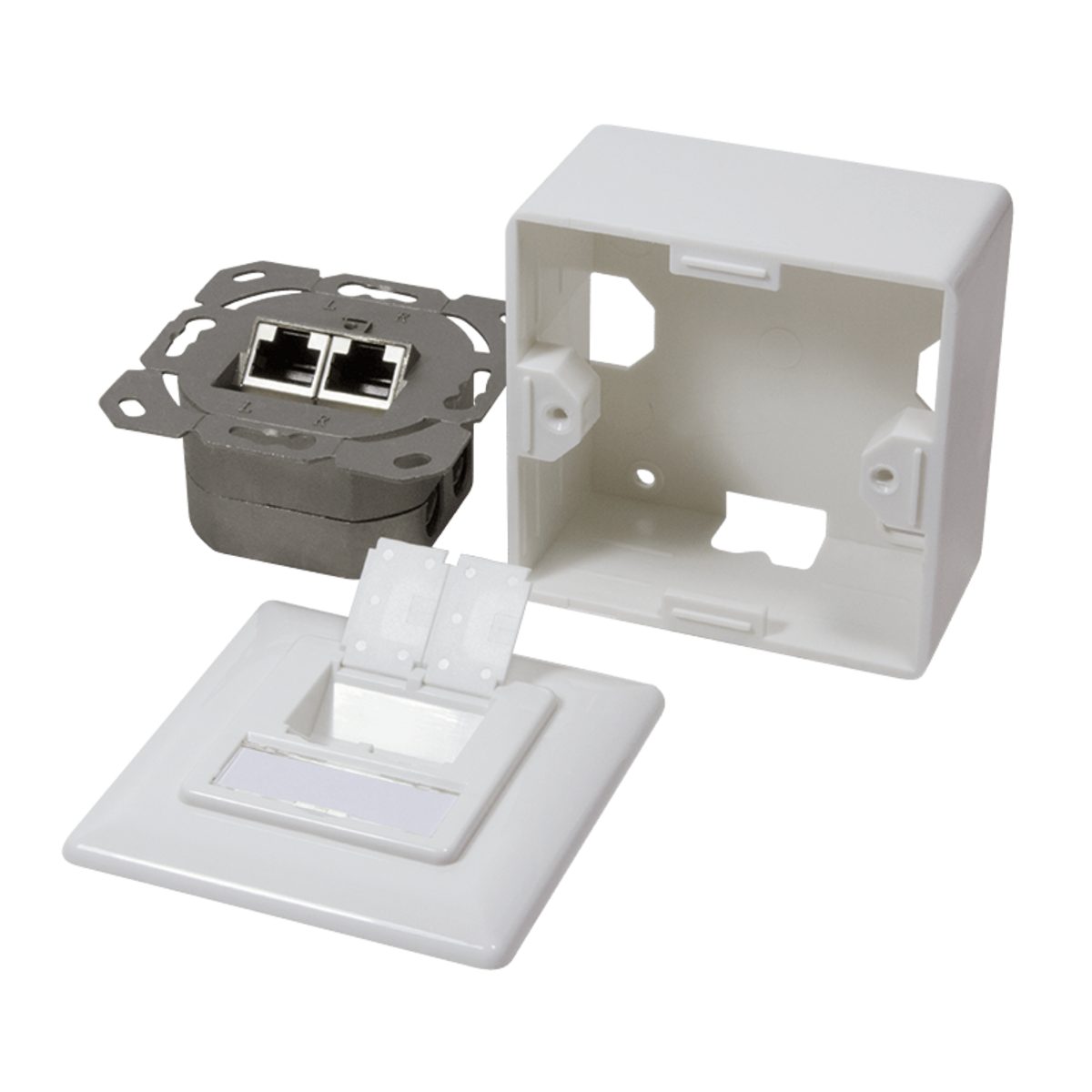 DSIT CAT5e UTP / STP opbouwdoos, wit Netzwerkkabel, RJ45, RJ45