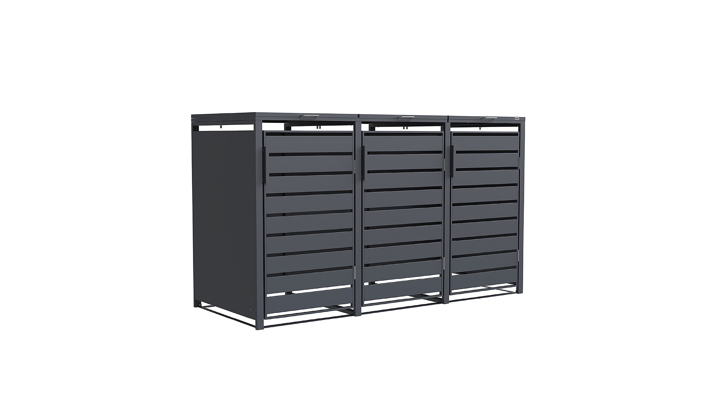 weka Mülltonnenbox Gary, Metall pulverbeschichtet, für 3 Mülltonnen, BxTxH: 189,5x80x116 cm