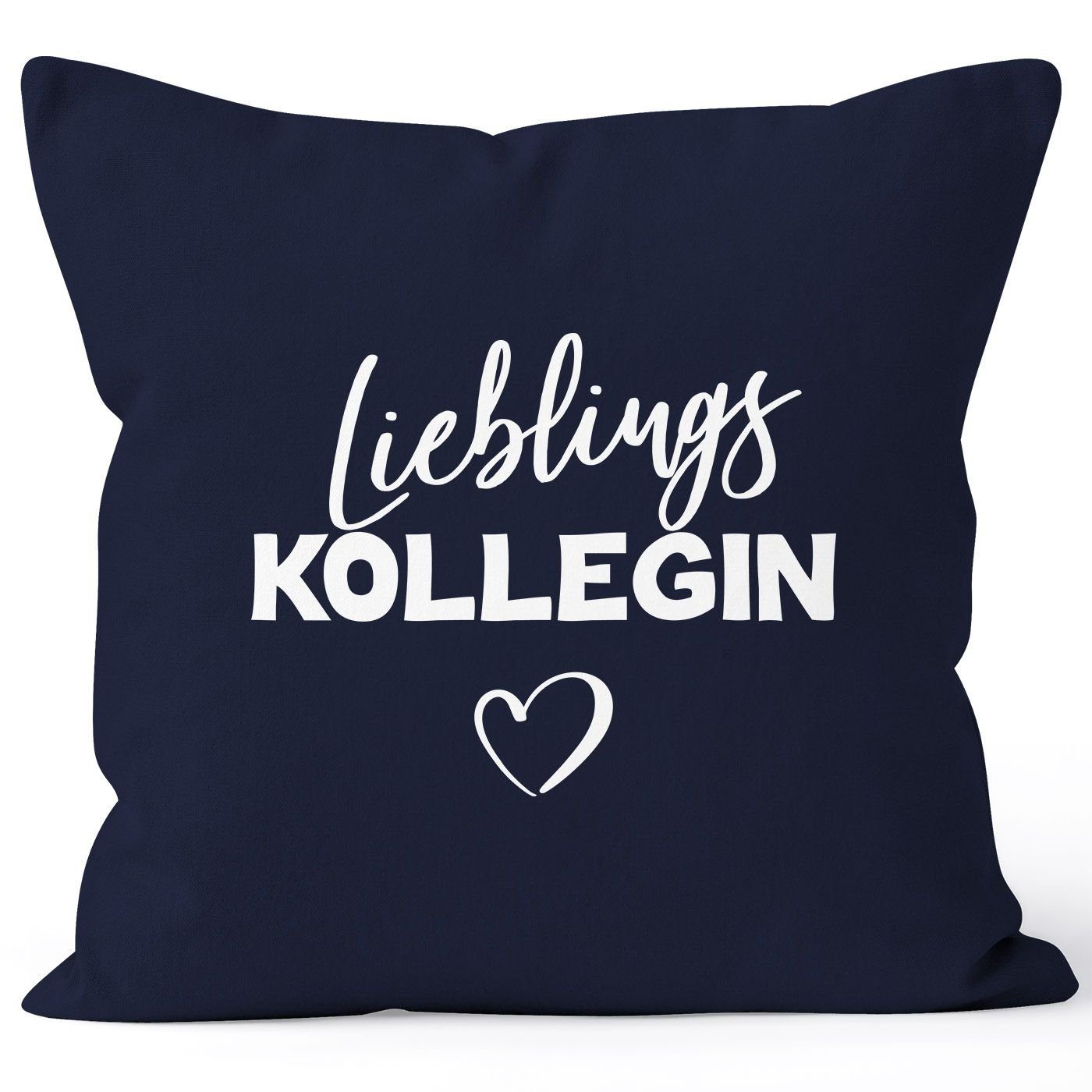 navy MoonWorks Deko-Kissen Geschenk MoonWorks® Dekokissen Kissen-Hülle Lieblings-Kollegin Kissen-Bezug