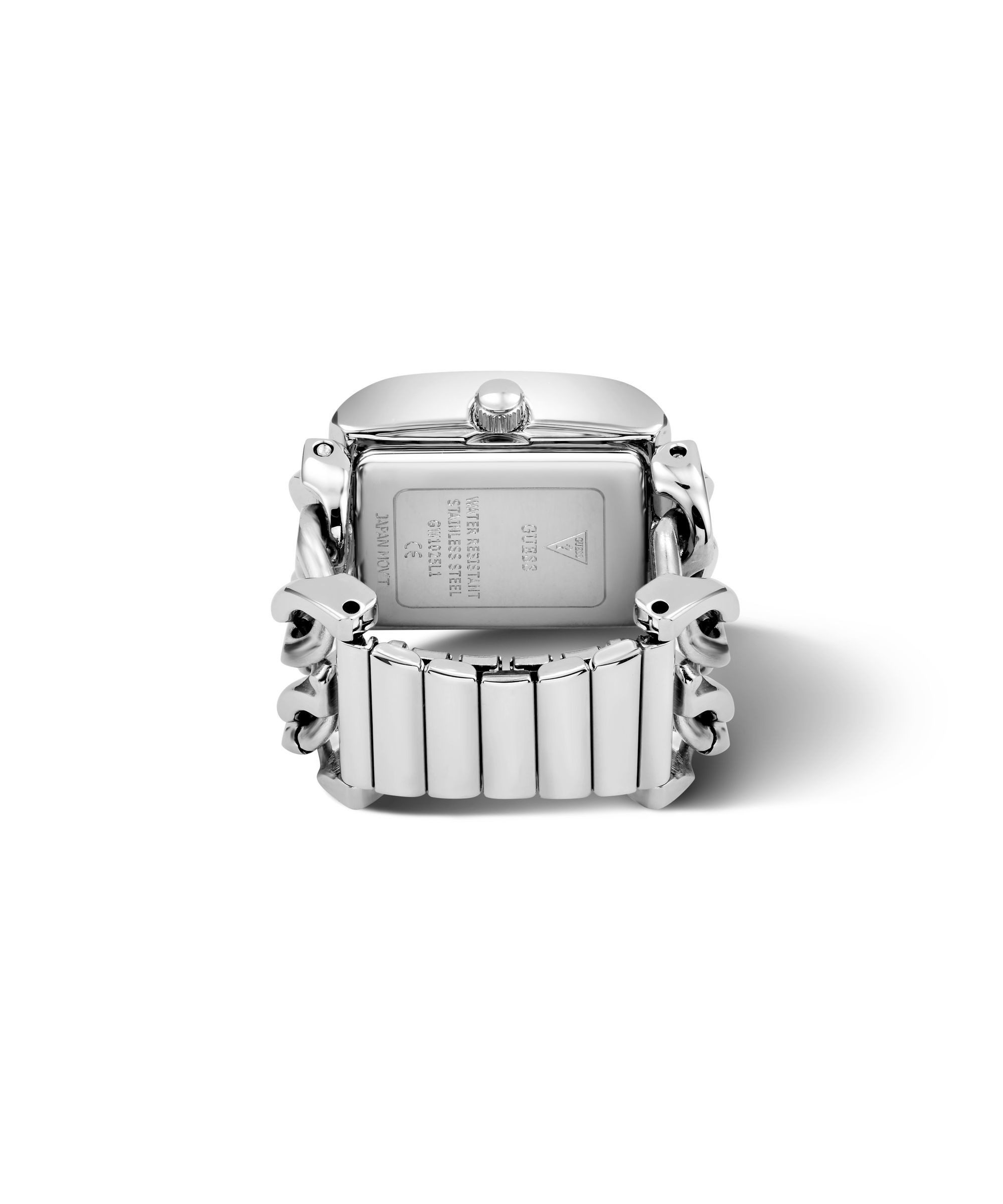 Guess Uhrenring MOD HEAVY METAL GW1025L1, Quarzuhr, Damenuhr, Edelstahlringschiene, analog