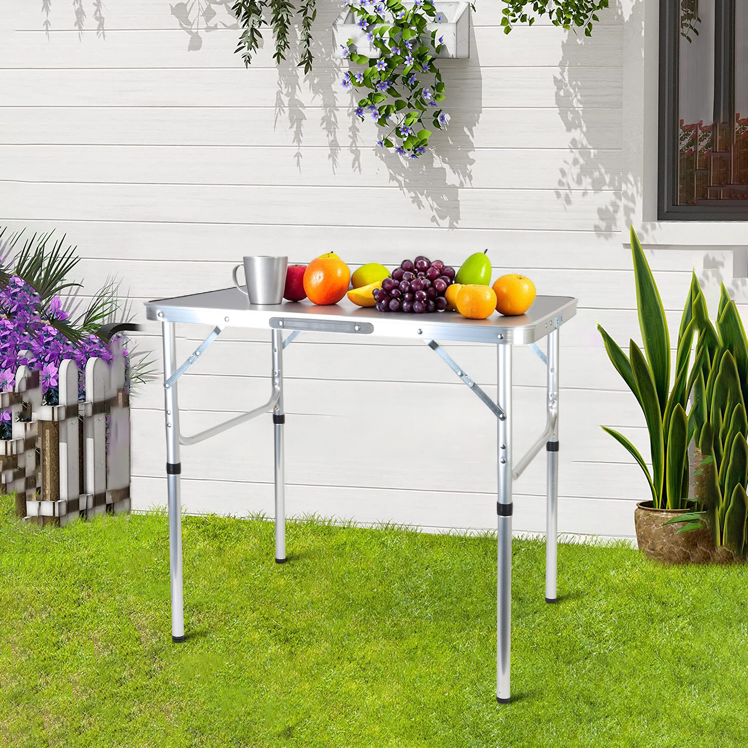 relaxdays Campingtisch klappbar & höhenverstellbar, Schwarz günstig online kaufen