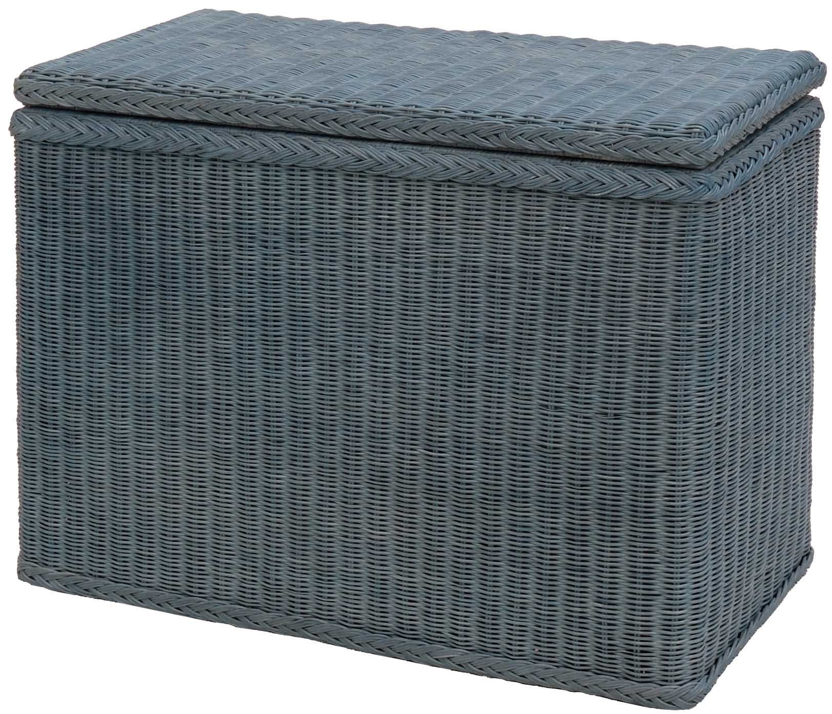 Krines Home Wäschesortierer Rattan Wäschekorb 3 Fächer Wäschesammler Wäschesortierer Unterteilung, mit Deckel und drei Unterteilungen