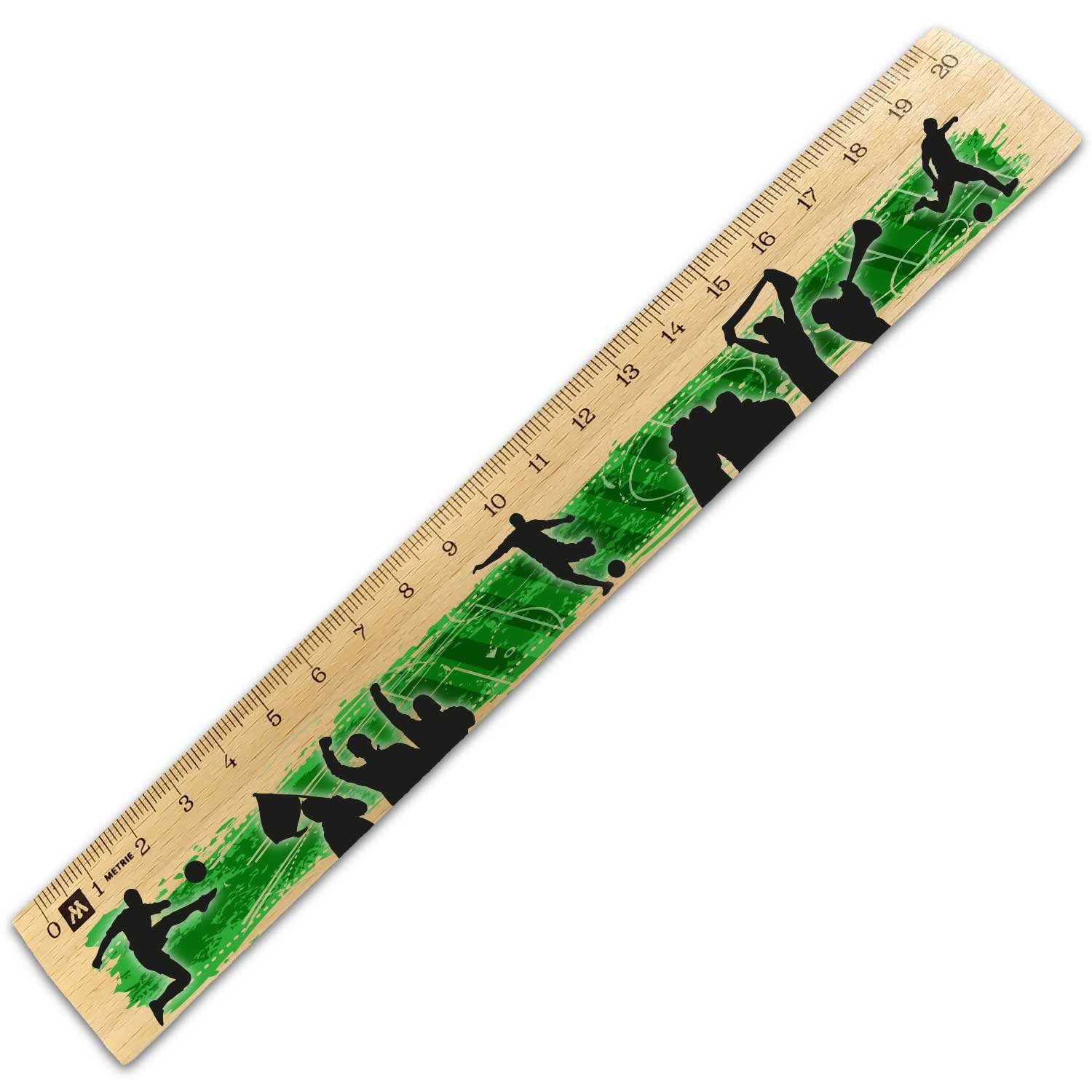 GRAVURZEILE Lineal im Fußball Design - zur Einschulung - für Kinder -, Geschenk für die Schule